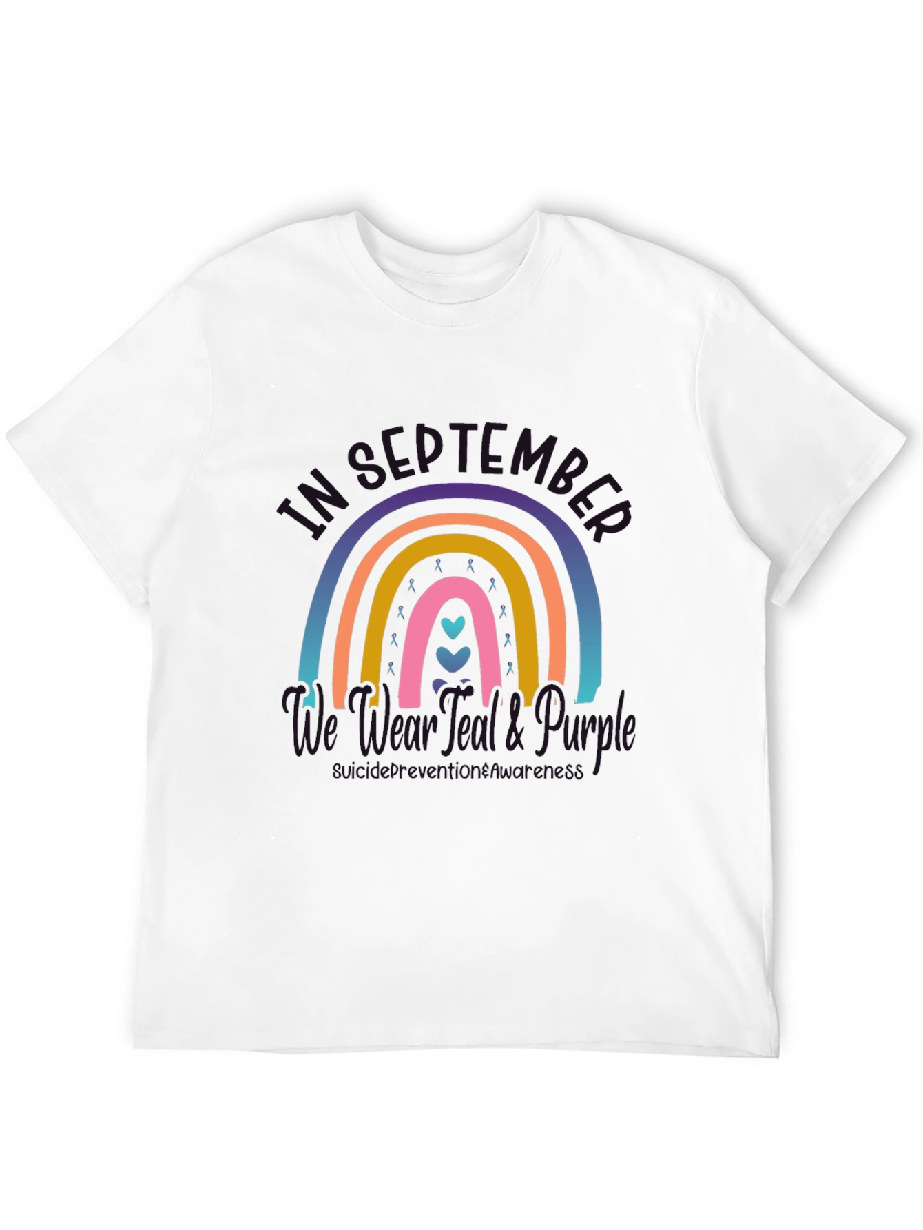 Mental Health Awareness Rainbow Graphic T-Shirt
