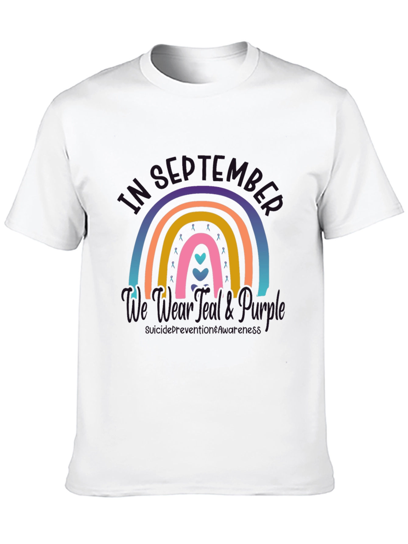 Mental Health Awareness Rainbow Graphic T-Shirt