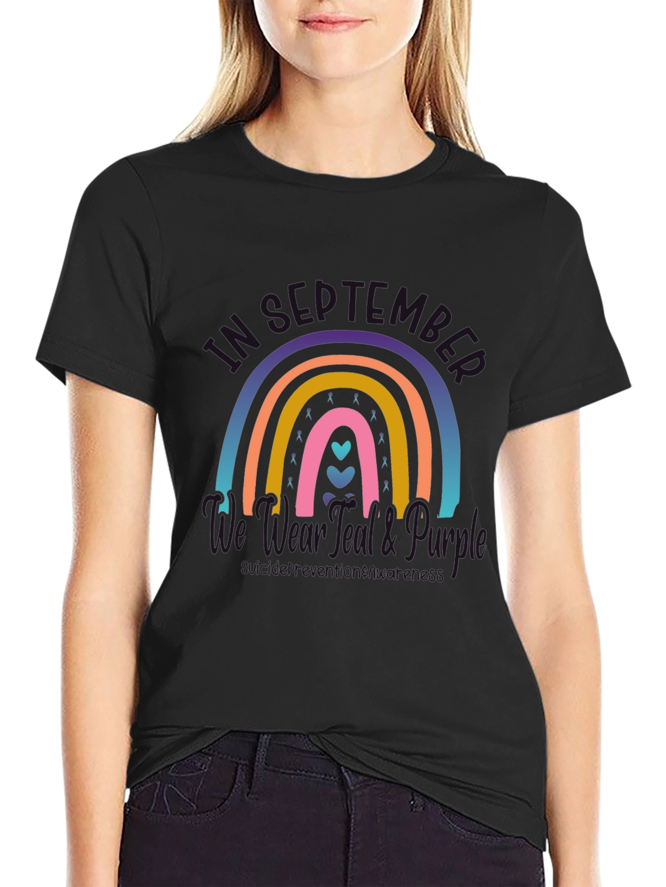 Mental Health Awareness Rainbow Graphic T-Shirt