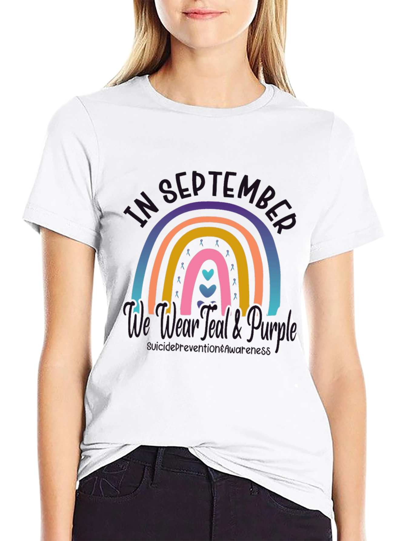 Mental Health Awareness Rainbow Graphic T-Shirt