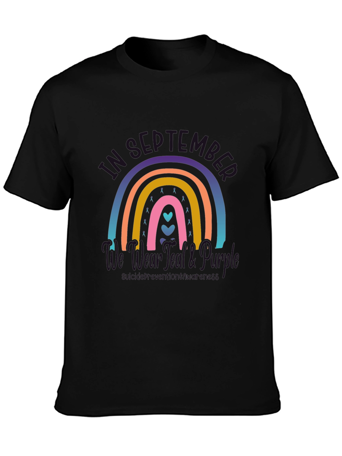 Mental Health Awareness Rainbow Graphic T-Shirt