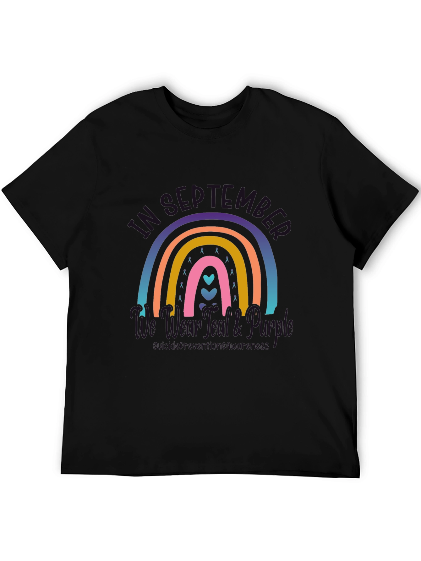 Mental Health Awareness Rainbow Graphic T-Shirt