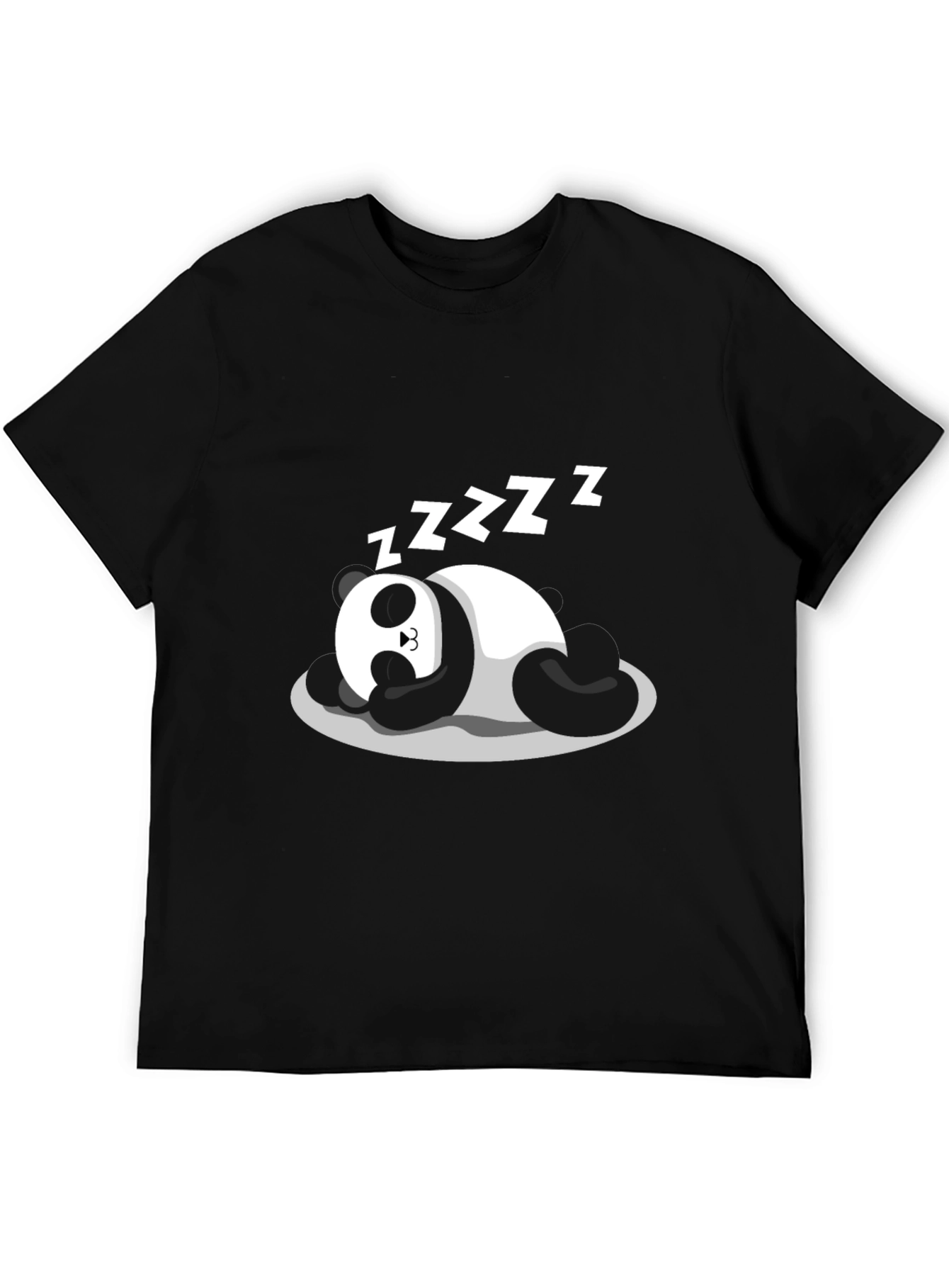 Sleeping Panda Graphic Tee - Black Cotton Comfort