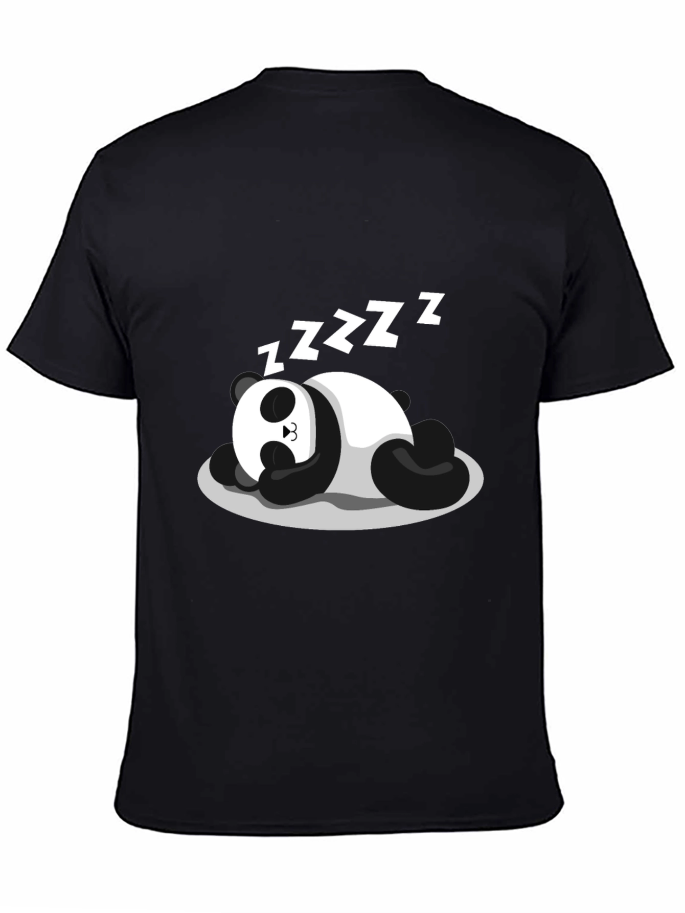 Sleeping Panda Graphic Tee - Black Cotton Comfort