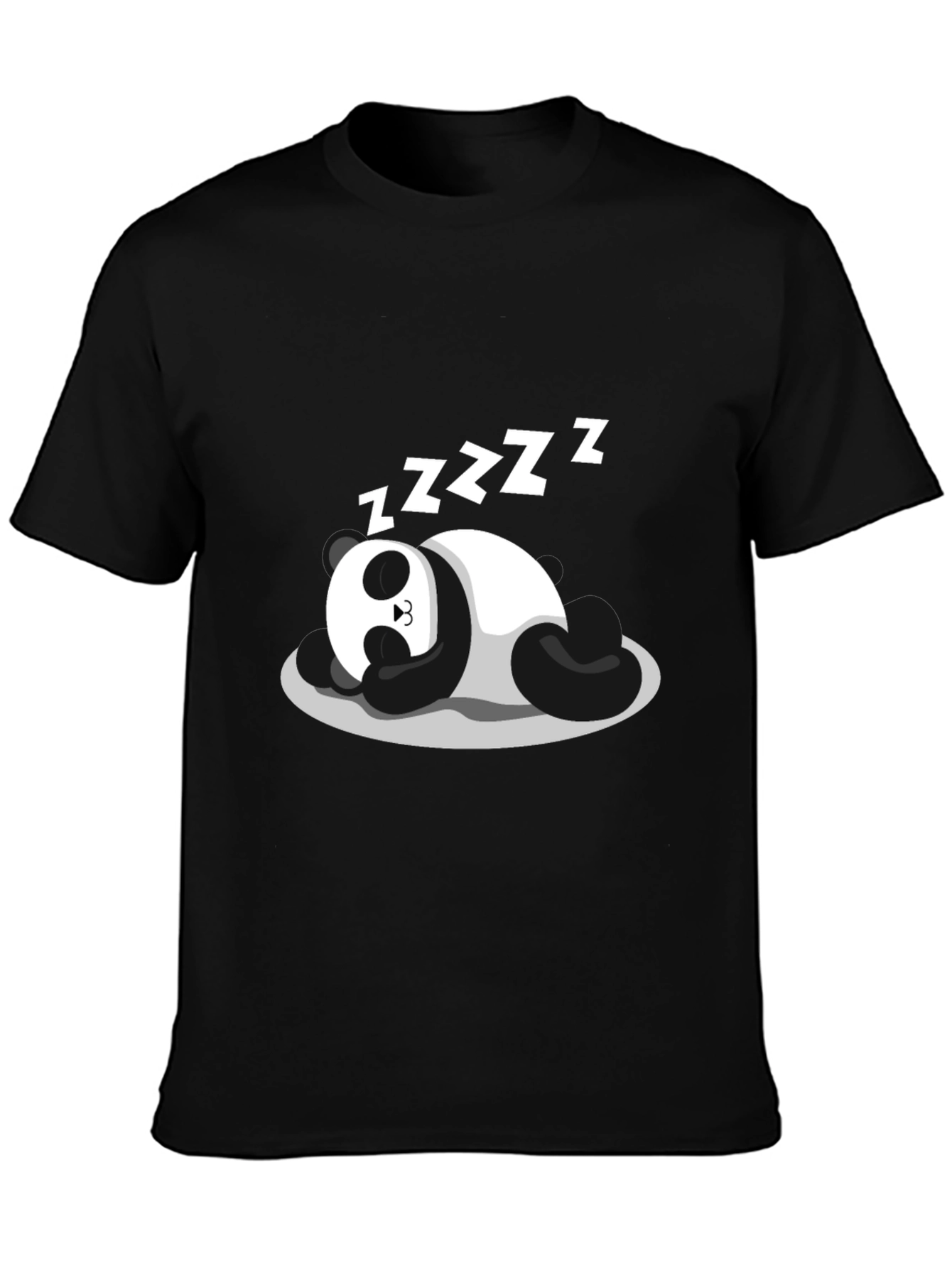 Sleeping Panda Graphic Tee - Black Cotton Comfort