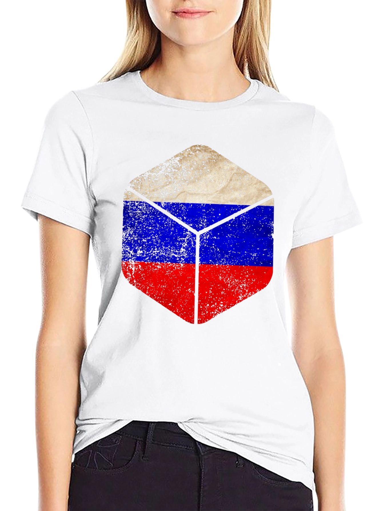 Mens Black Russia Flag Graphic T-Shirt
