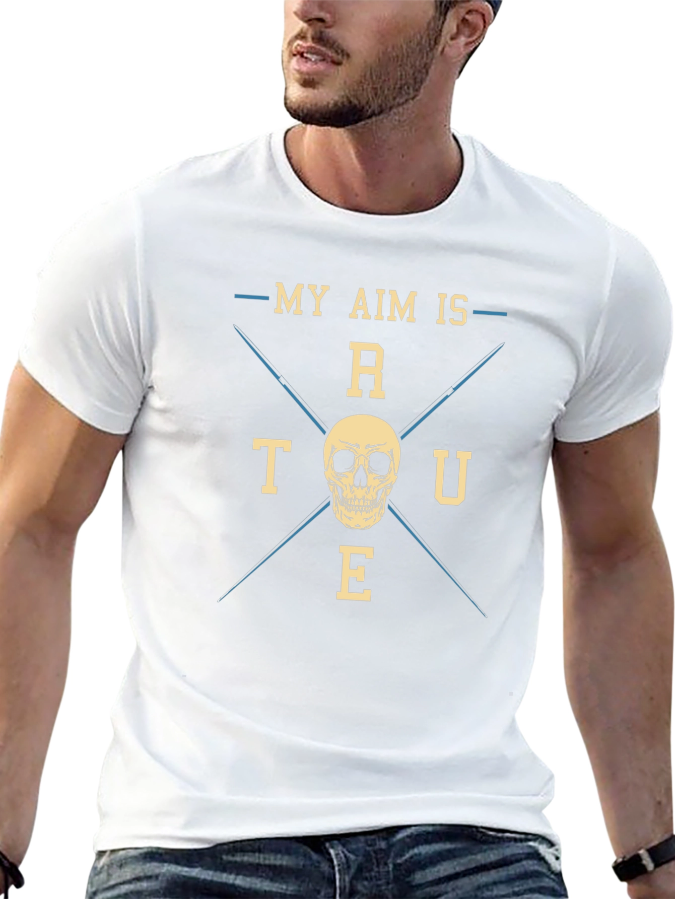 My Aim is True Skull Graphic Tee - Black