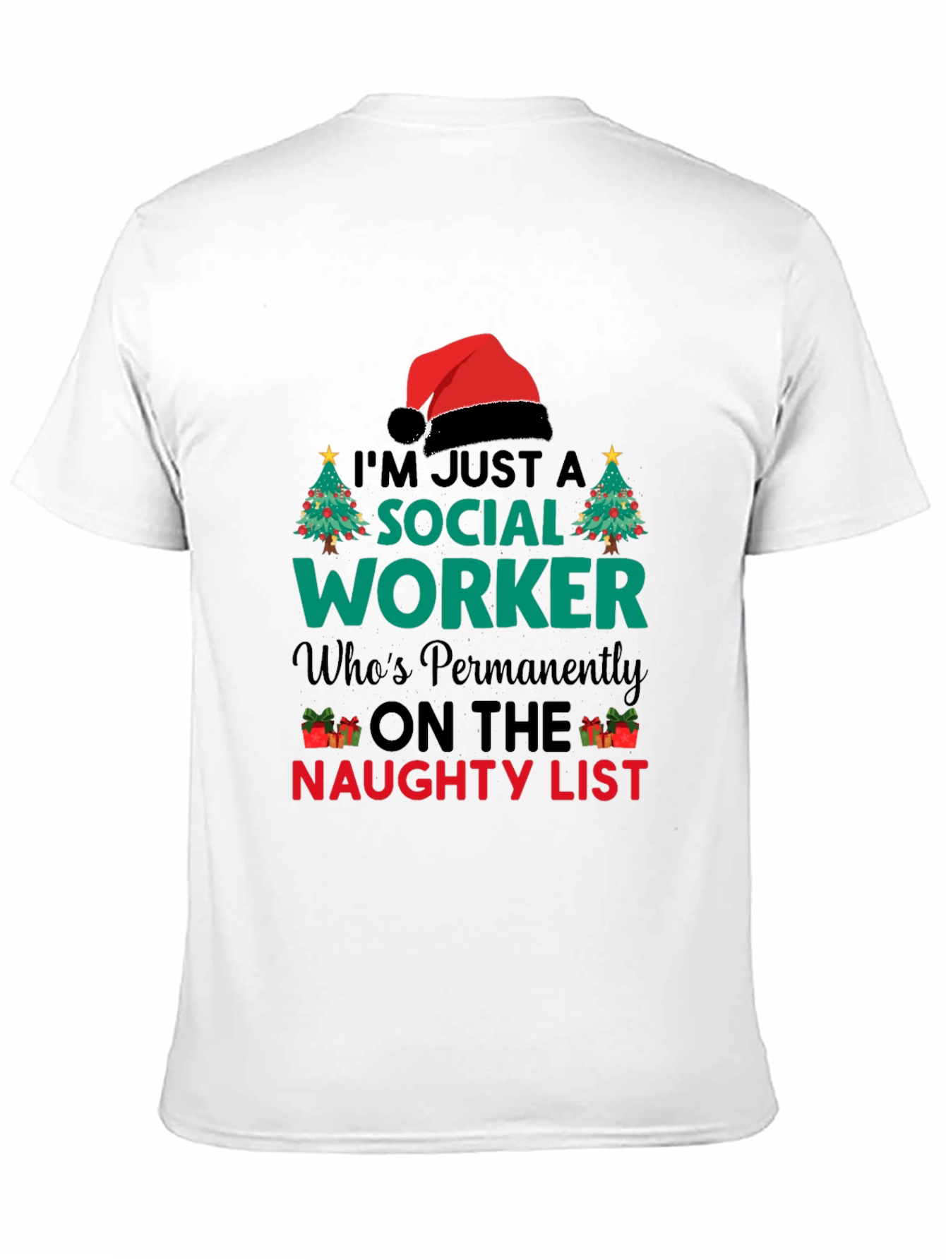 Social Worker Naughty List Christmas T-Shirt