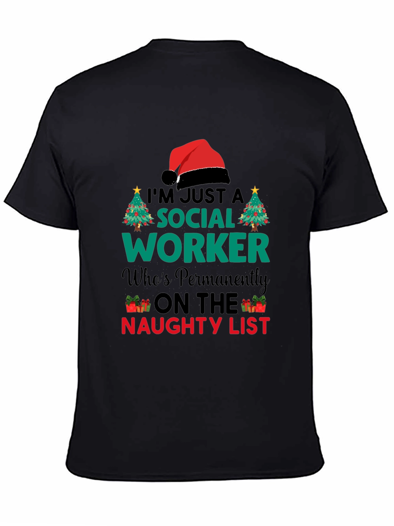 Social Worker Naughty List Christmas T-Shirt