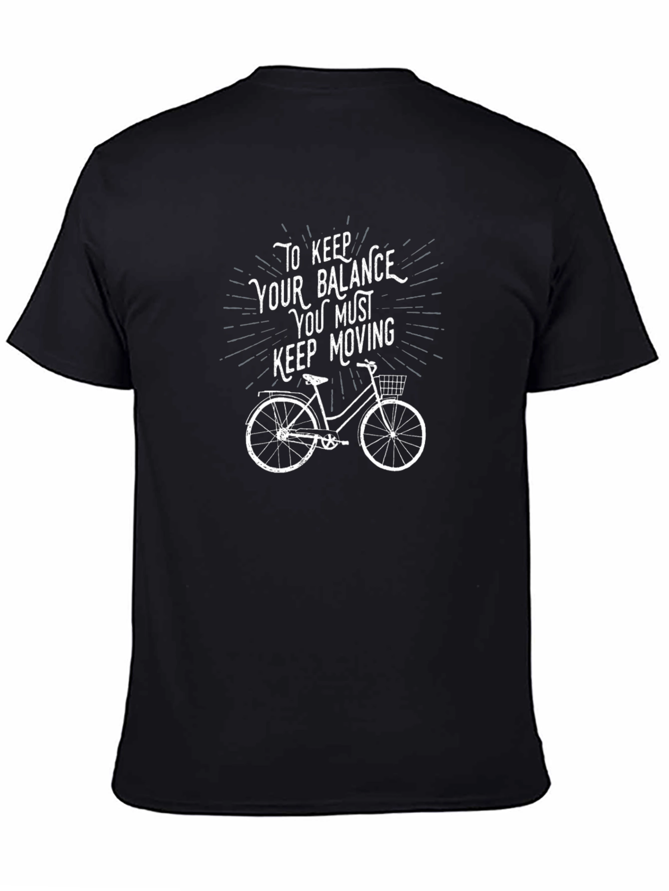 Keep Moving Bike Graphic T-Shirt - Black