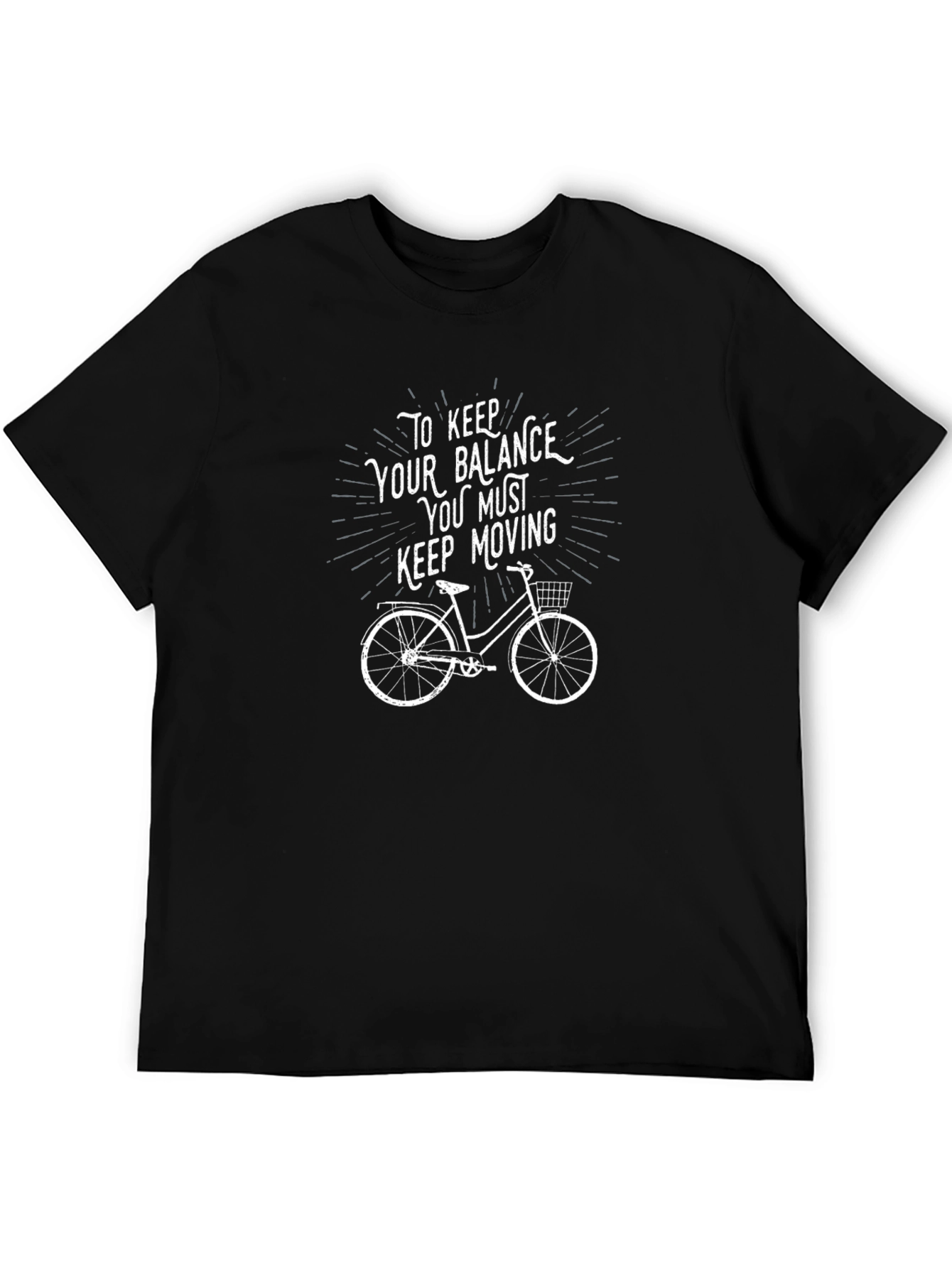 Keep Moving Bike Graphic T-Shirt - Black