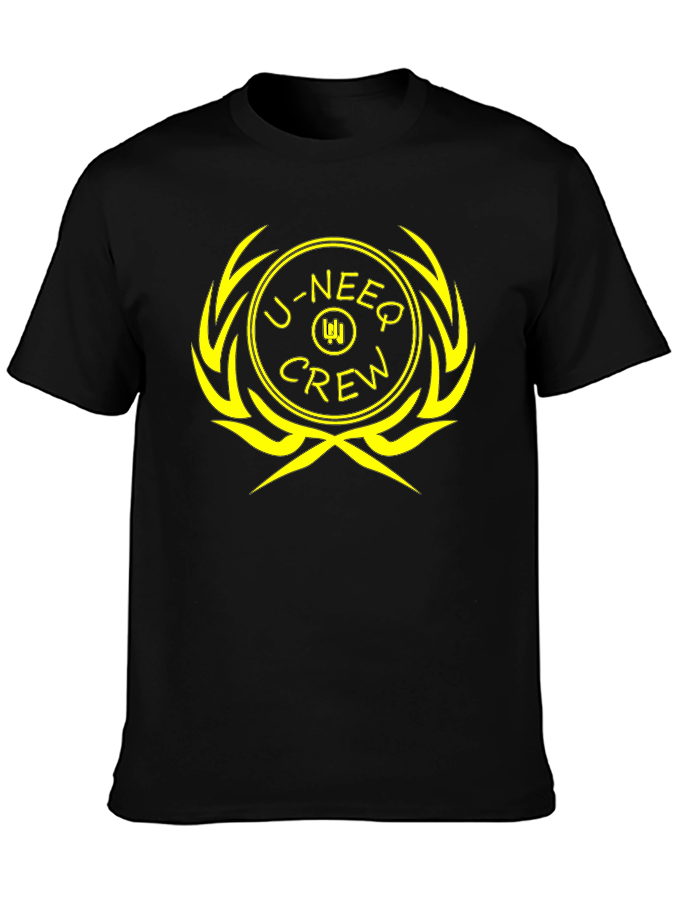 U-NEEQ Crew Black Graphic T-Shirt