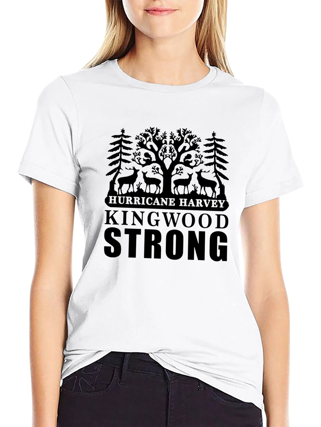 Kingwood Strong Hurricane Harvey Black T-Shirt
