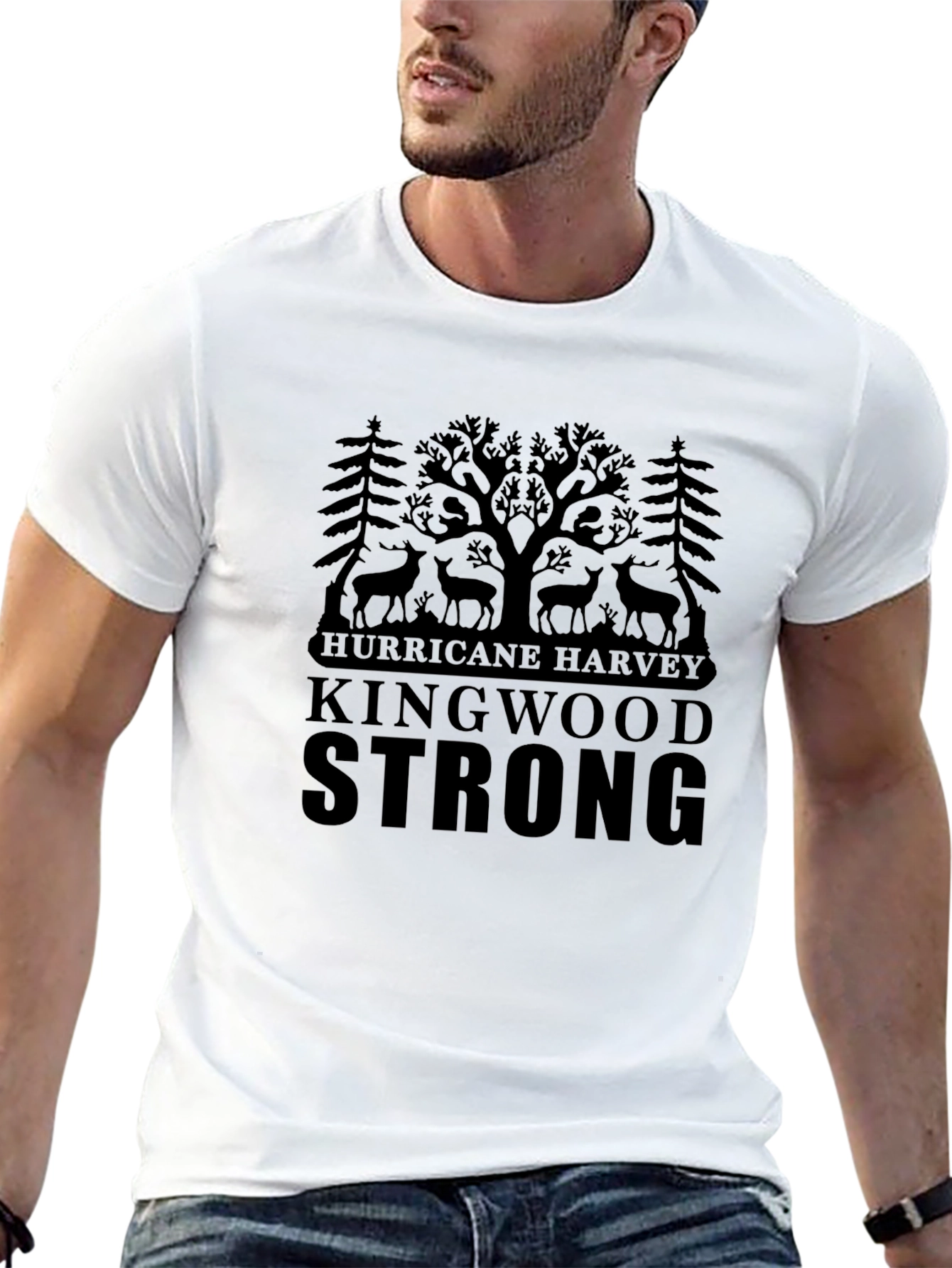 Kingwood Strong Hurricane Harvey Black T-Shirt