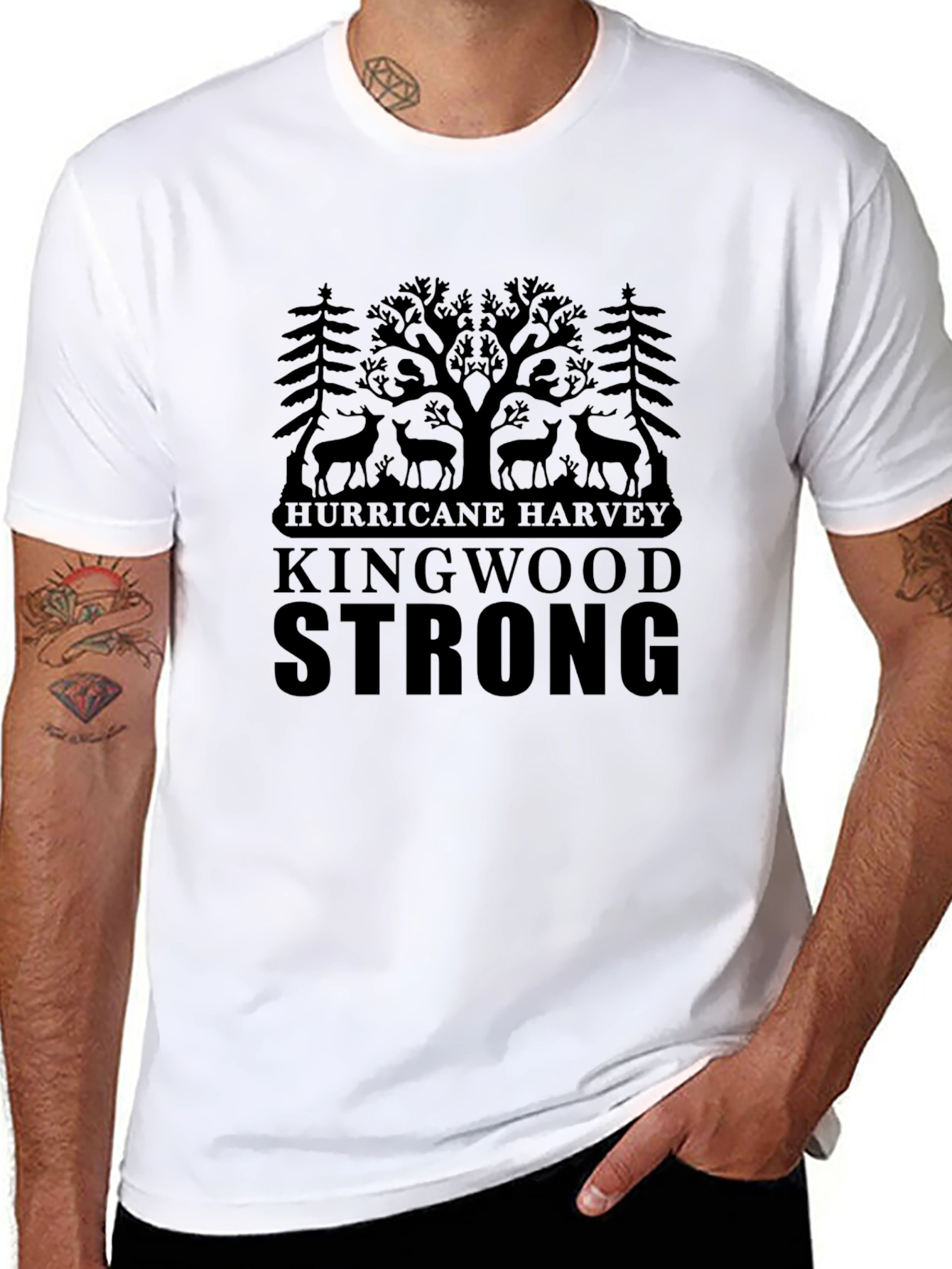 Kingwood Strong Hurricane Harvey Black T-Shirt