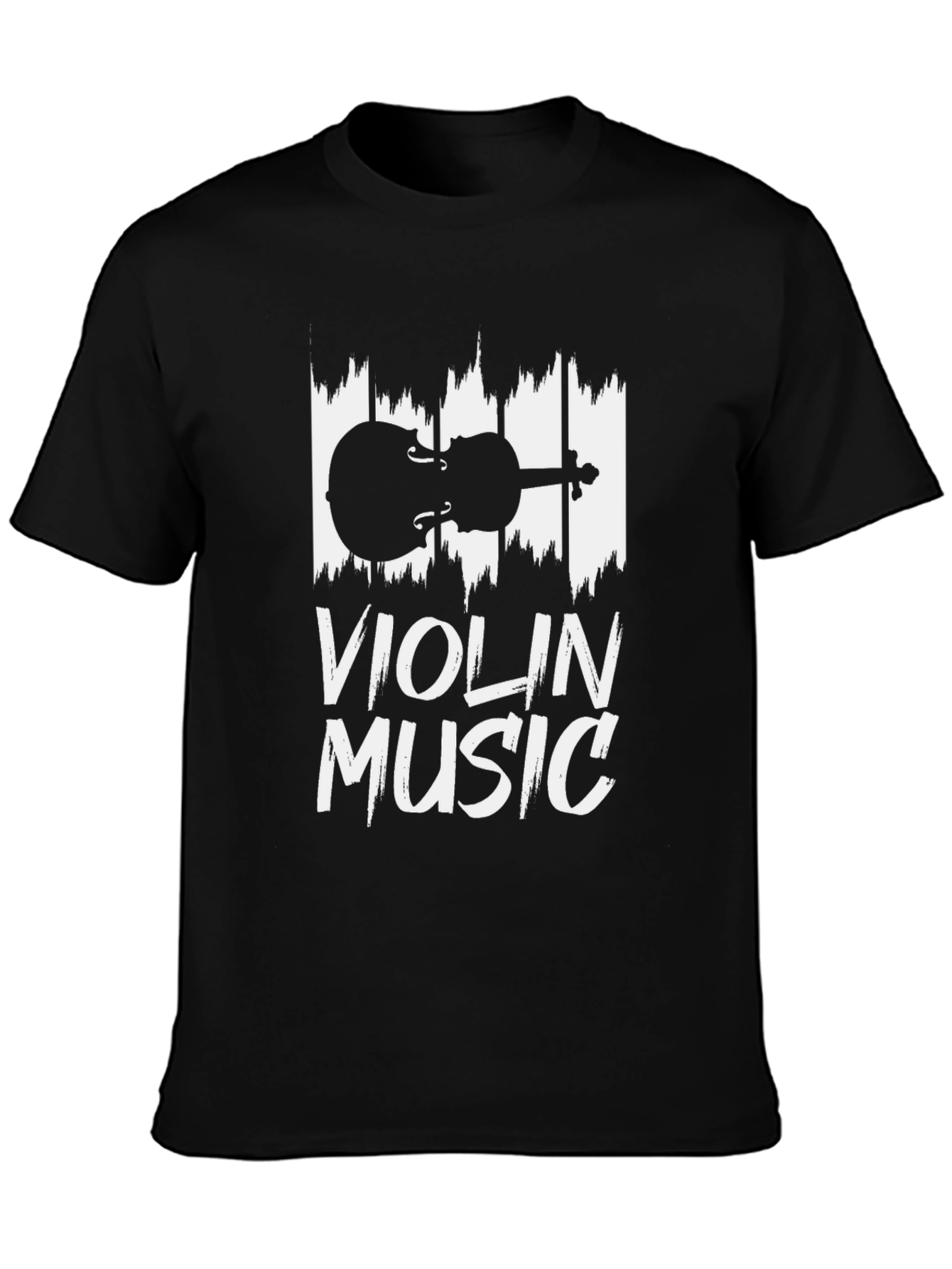 Violin Music Graphic T-Shirt - Black