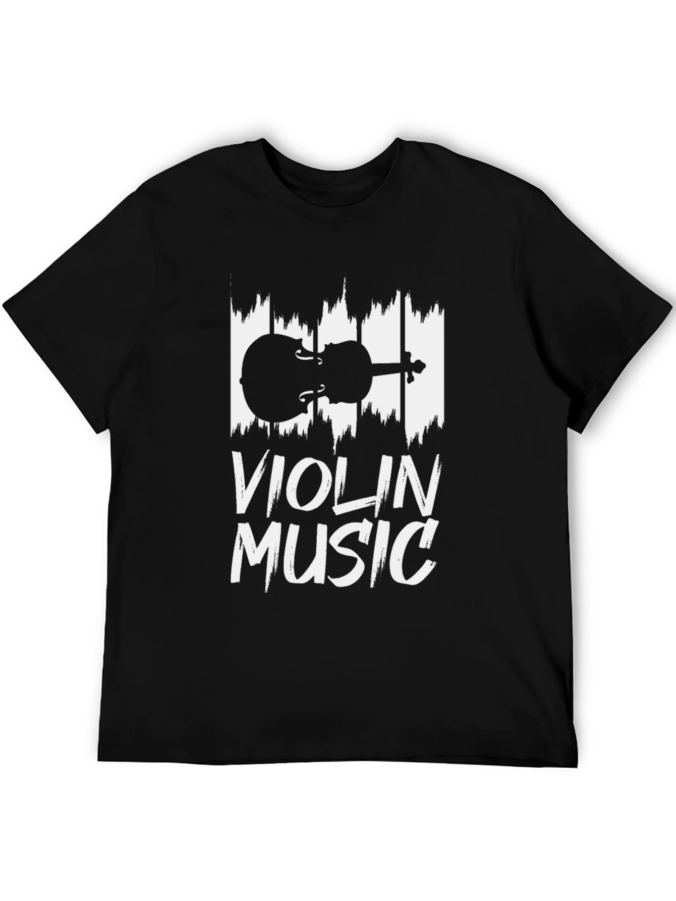 Violin Music Graphic T-Shirt - Black