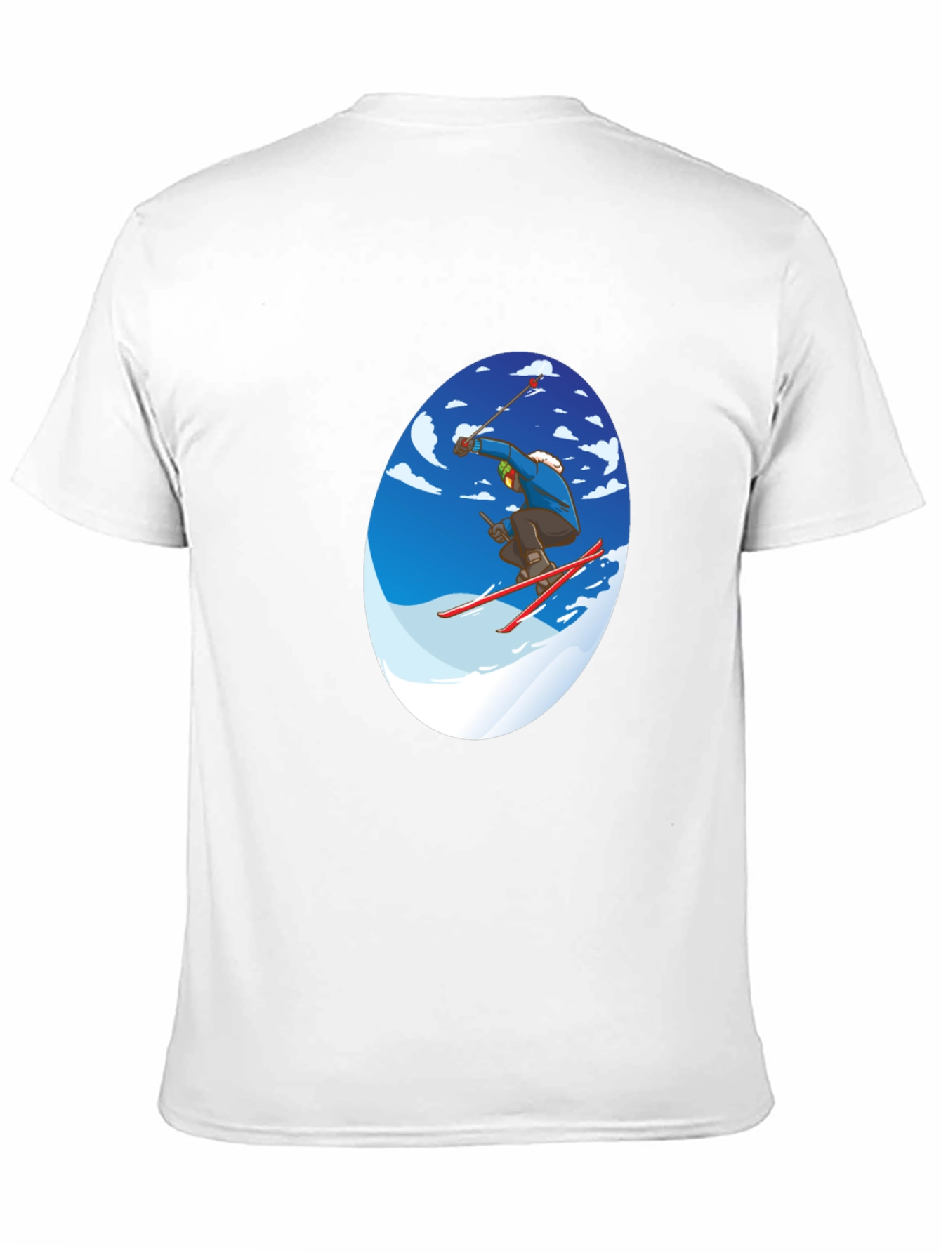 Cool Skier Graphic Tee - Black Cotton T-Shirt