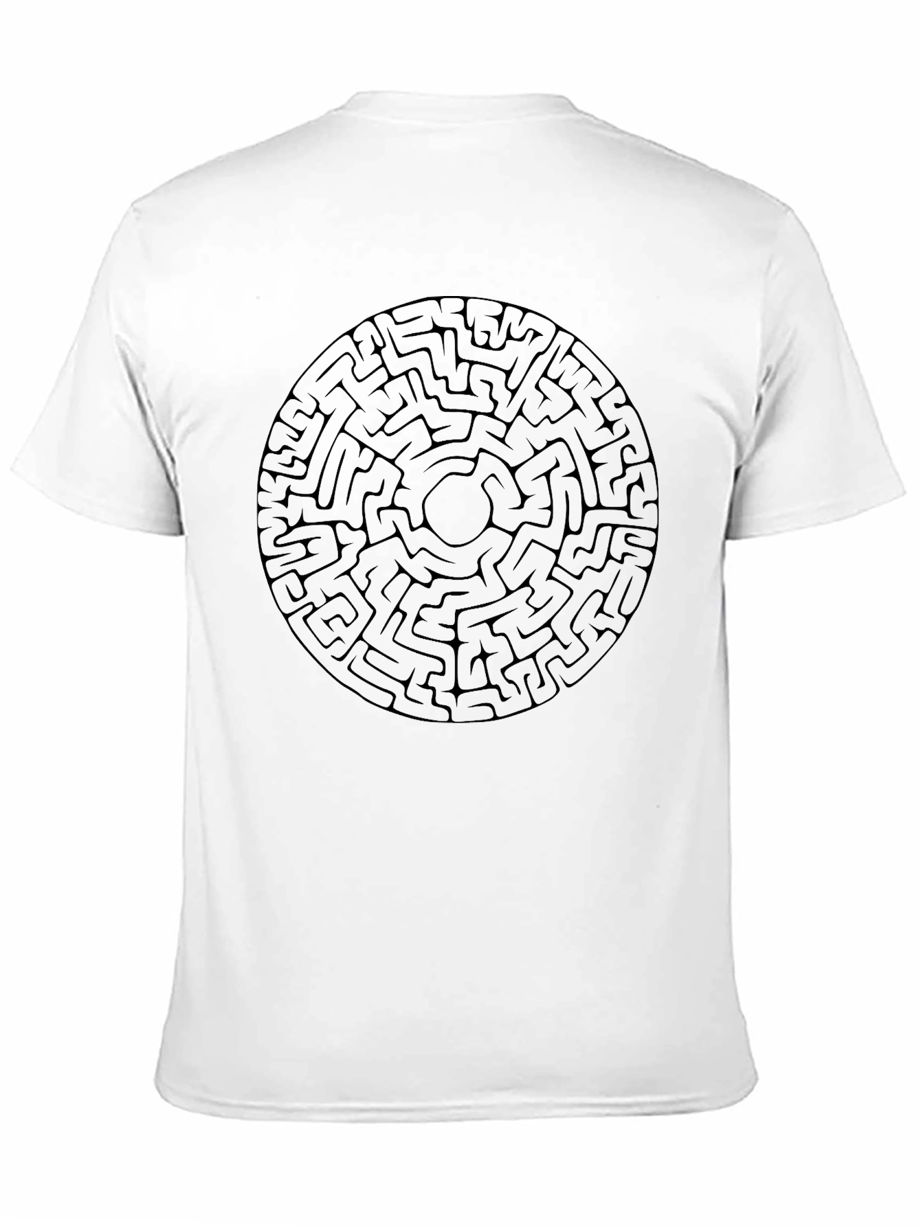 Maze Design Black T-Shirt