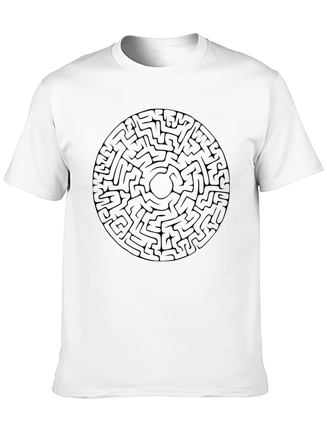 Maze Design Black T-Shirt