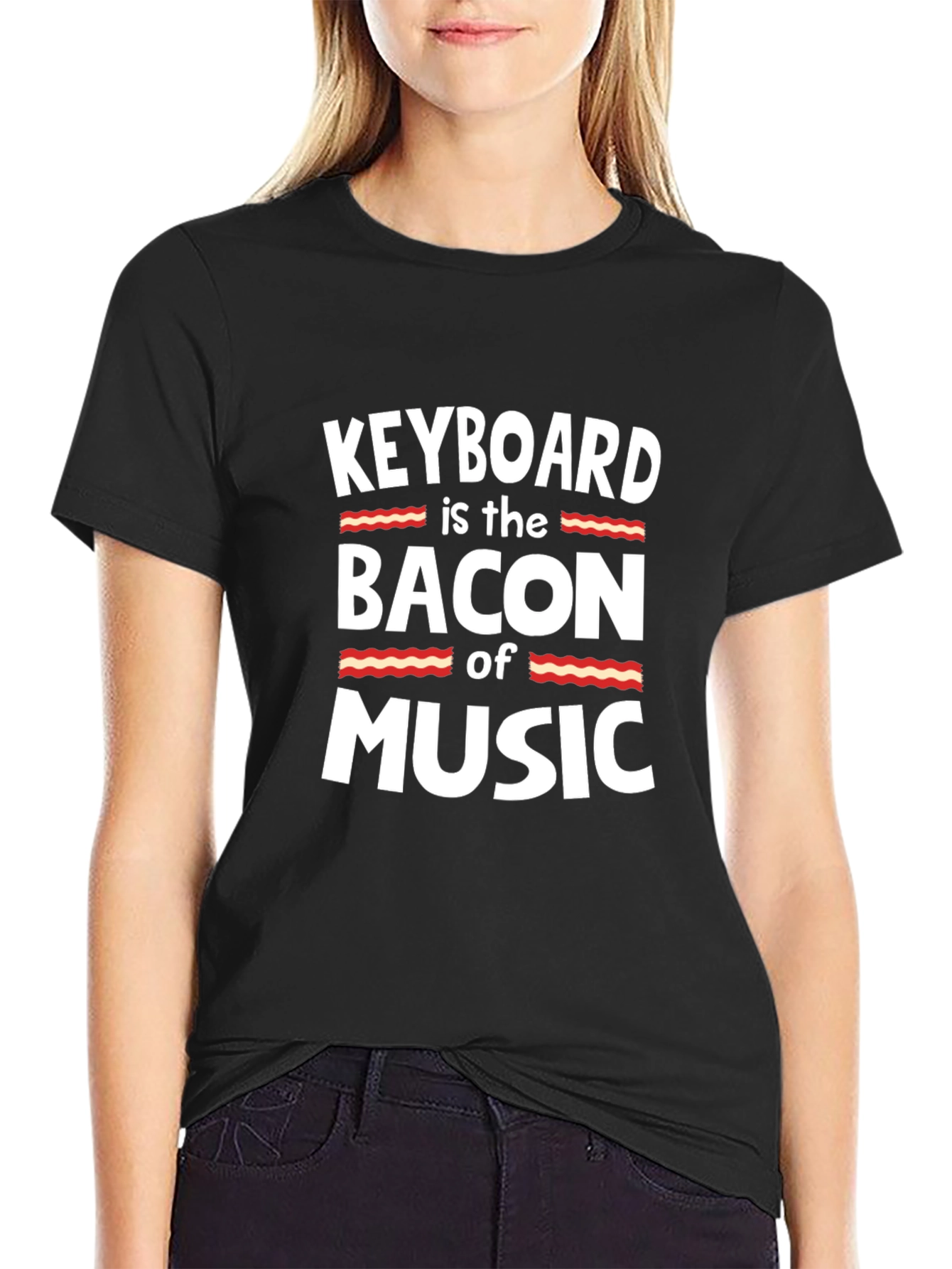 Keyboard is the Bacon of Music Graphic T-Shirt