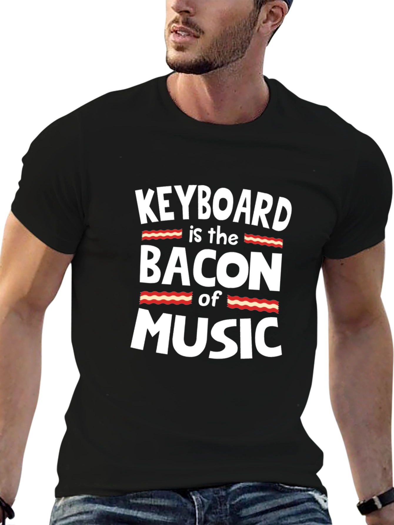 Keyboard is the Bacon of Music Graphic T-Shirt