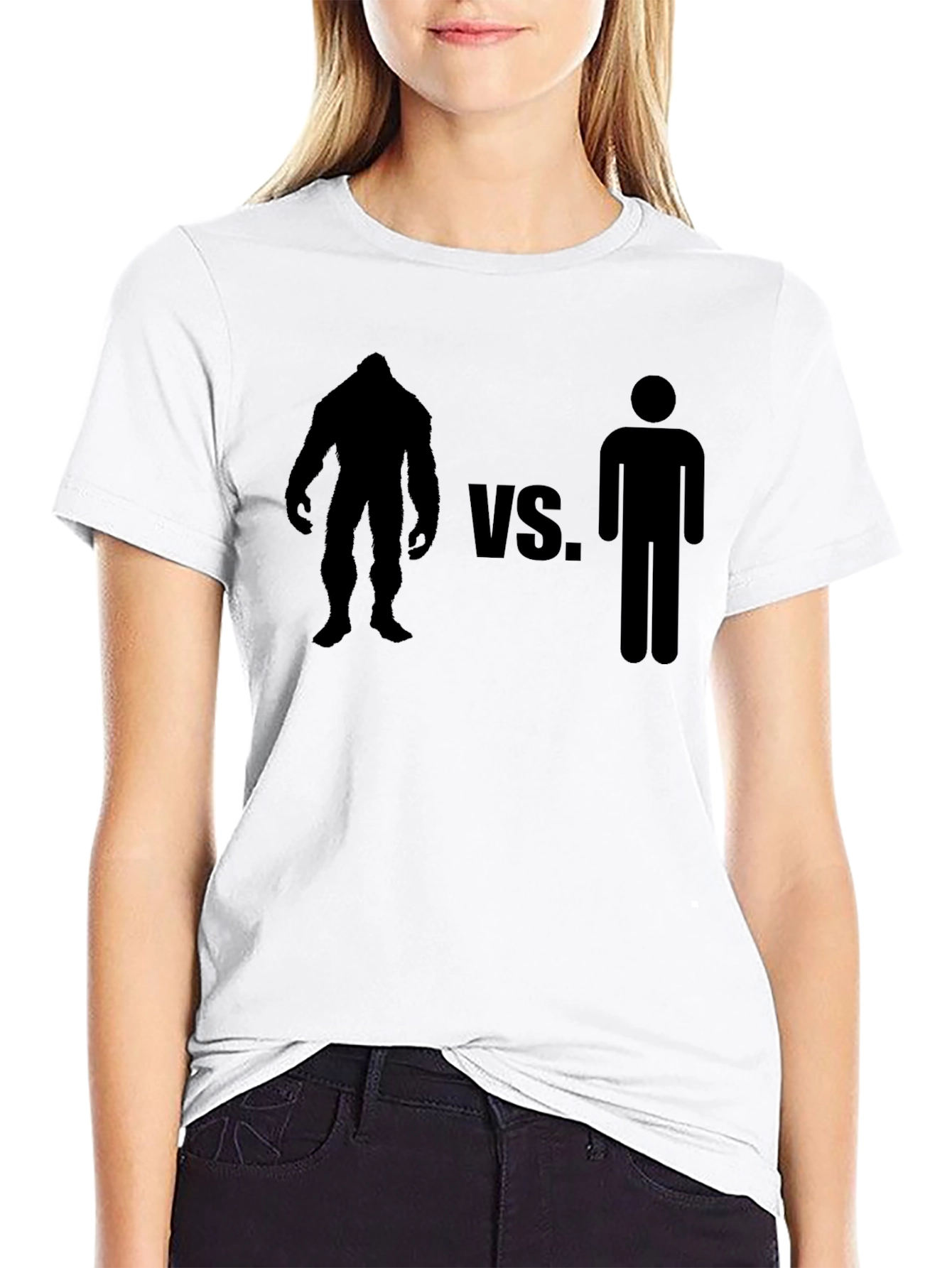 Bigfoot vs. Man Black T-Shirt