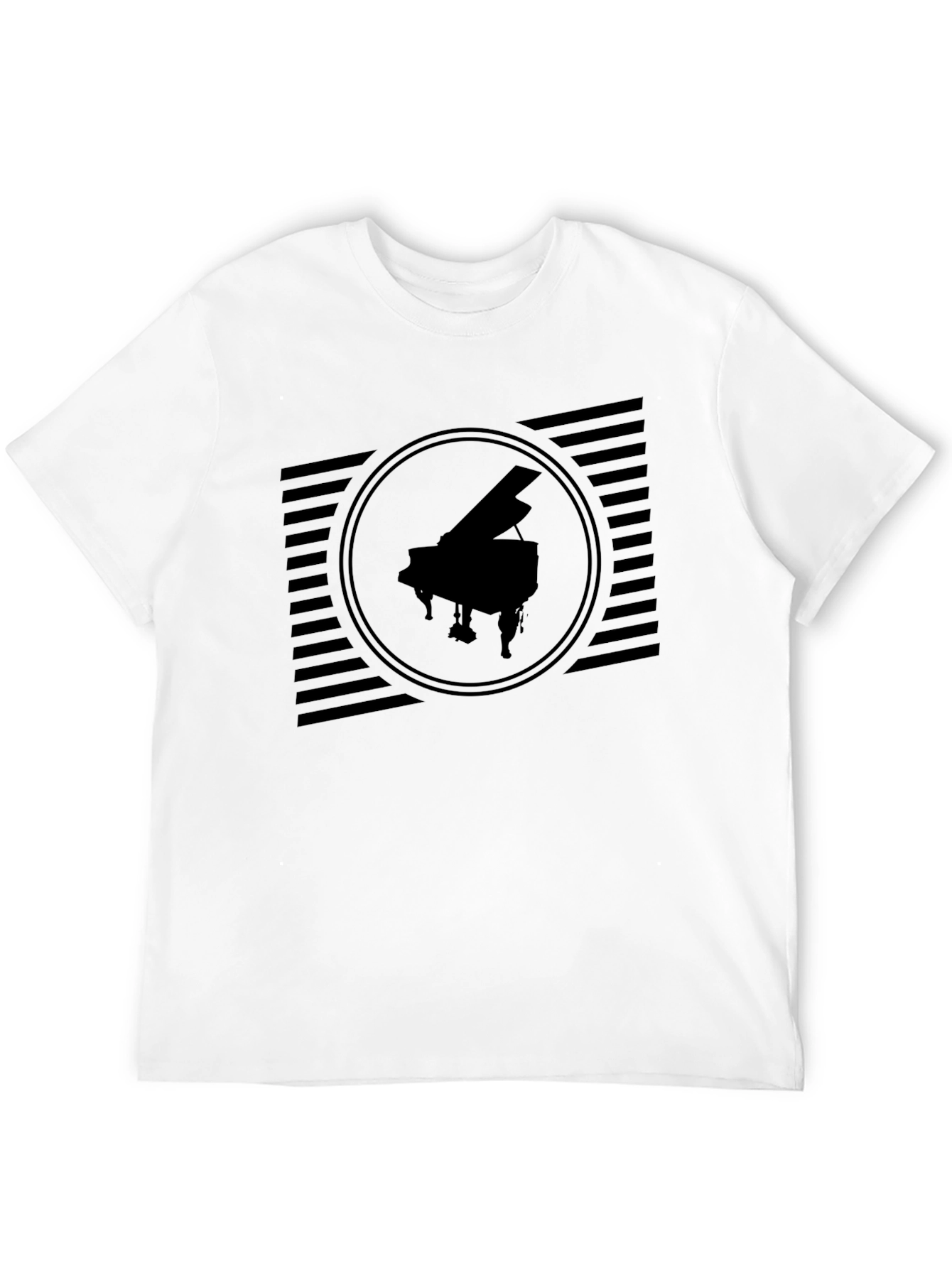 Grand Piano Graphic Tee - Black Unisex