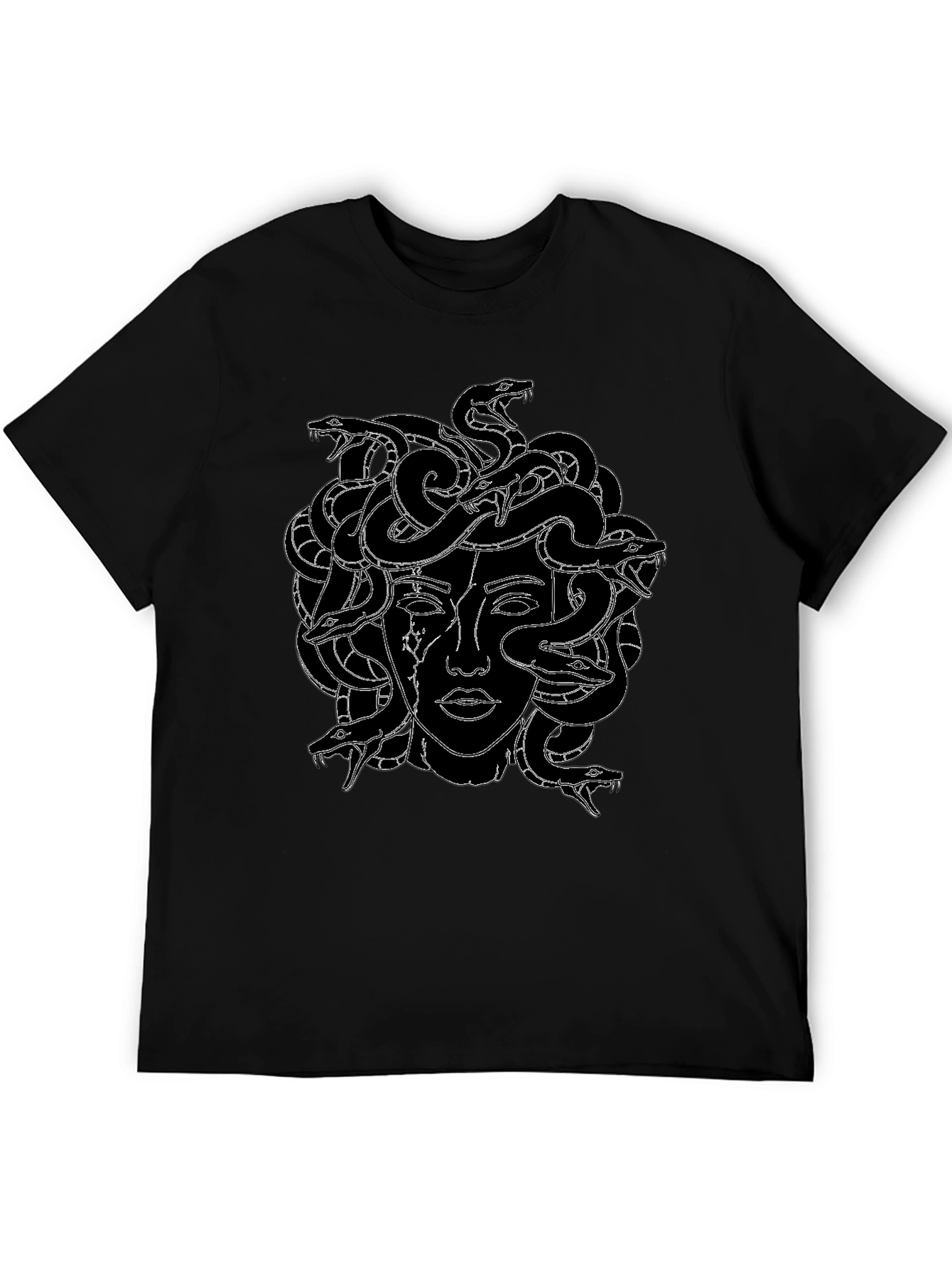 Medusa Graphic Print Black T-Shirt