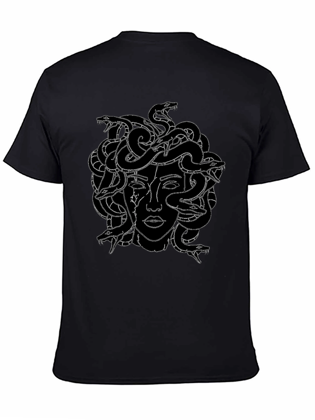 Medusa Graphic Print Black T-Shirt