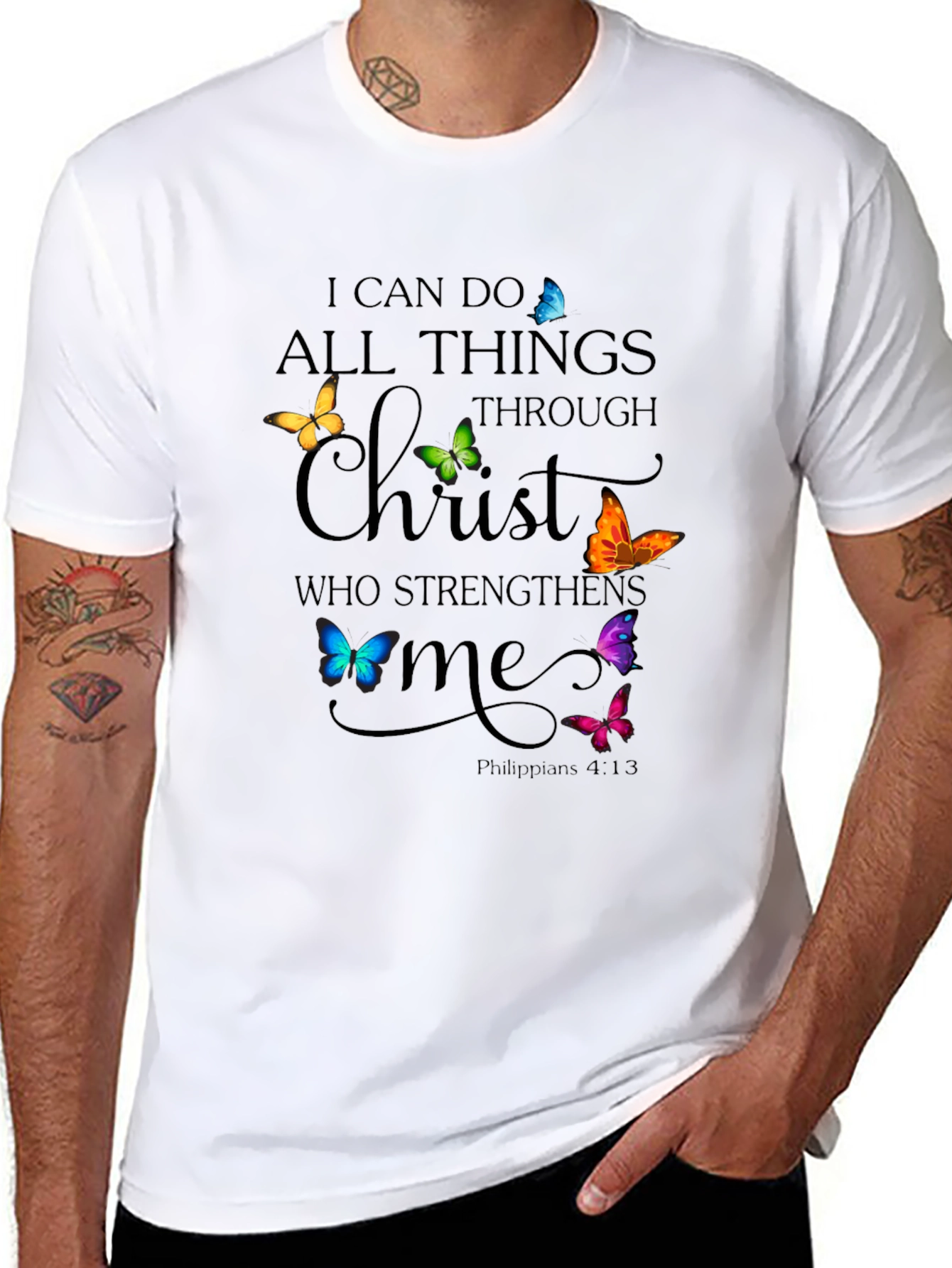 I Can Do All Things Through Christ Black T-Shirt