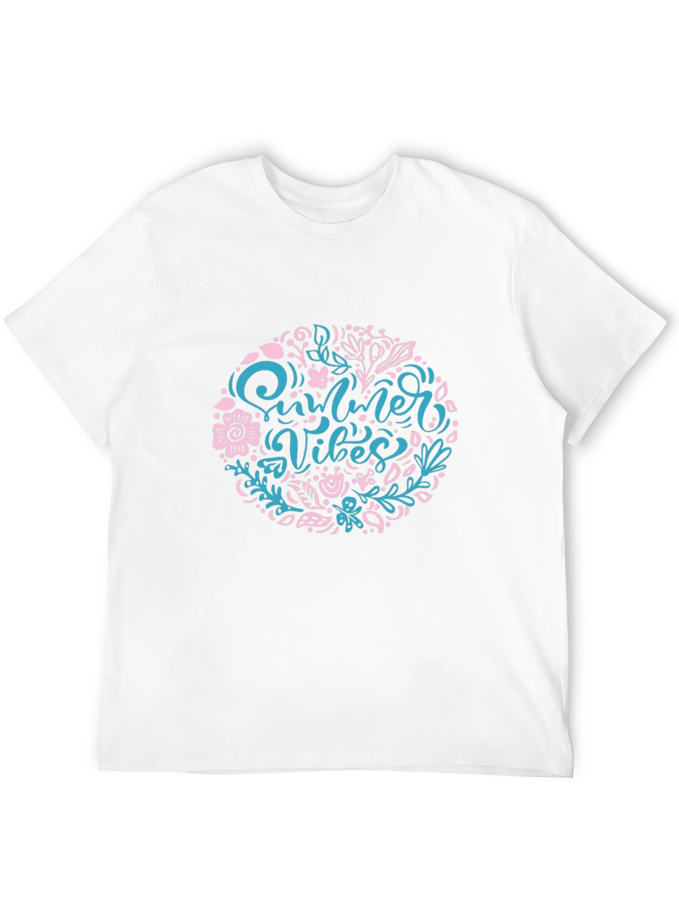 Summer Vibes Floral Print Black T-Shirt