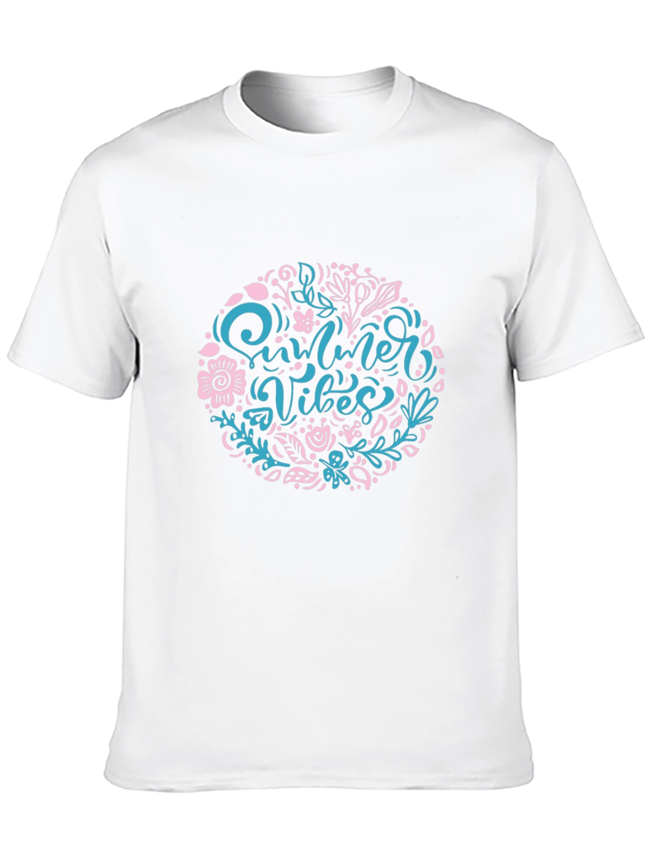 Summer Vibes Floral Print Black T-Shirt