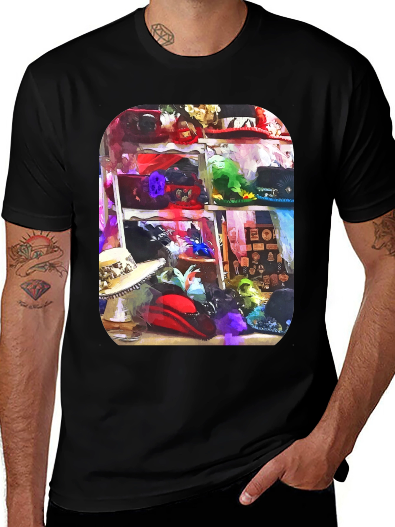Hats Galore Mens Black T-Shirt
