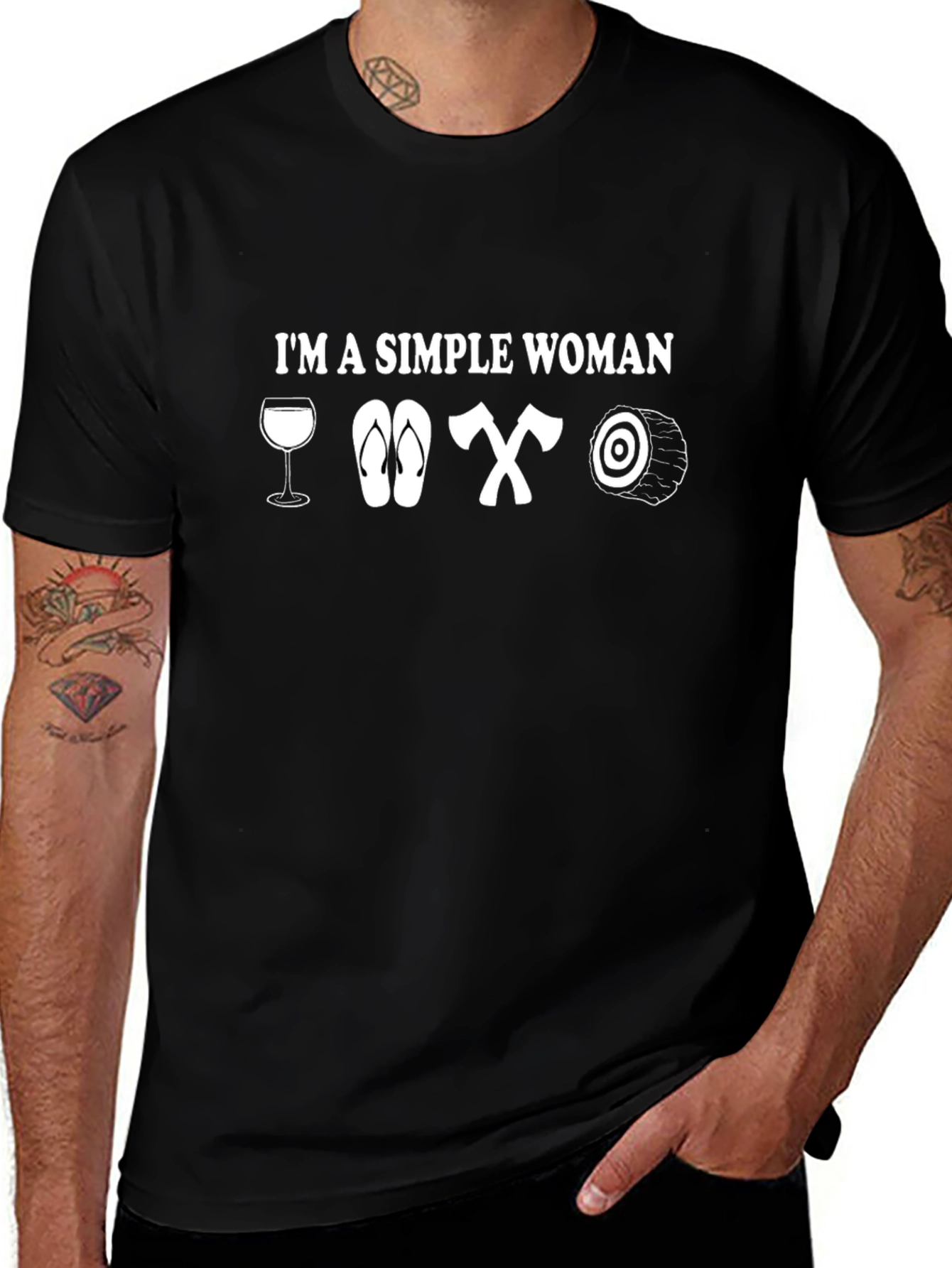 Simple Woman T-Shirt - Wine Flips Axes Target