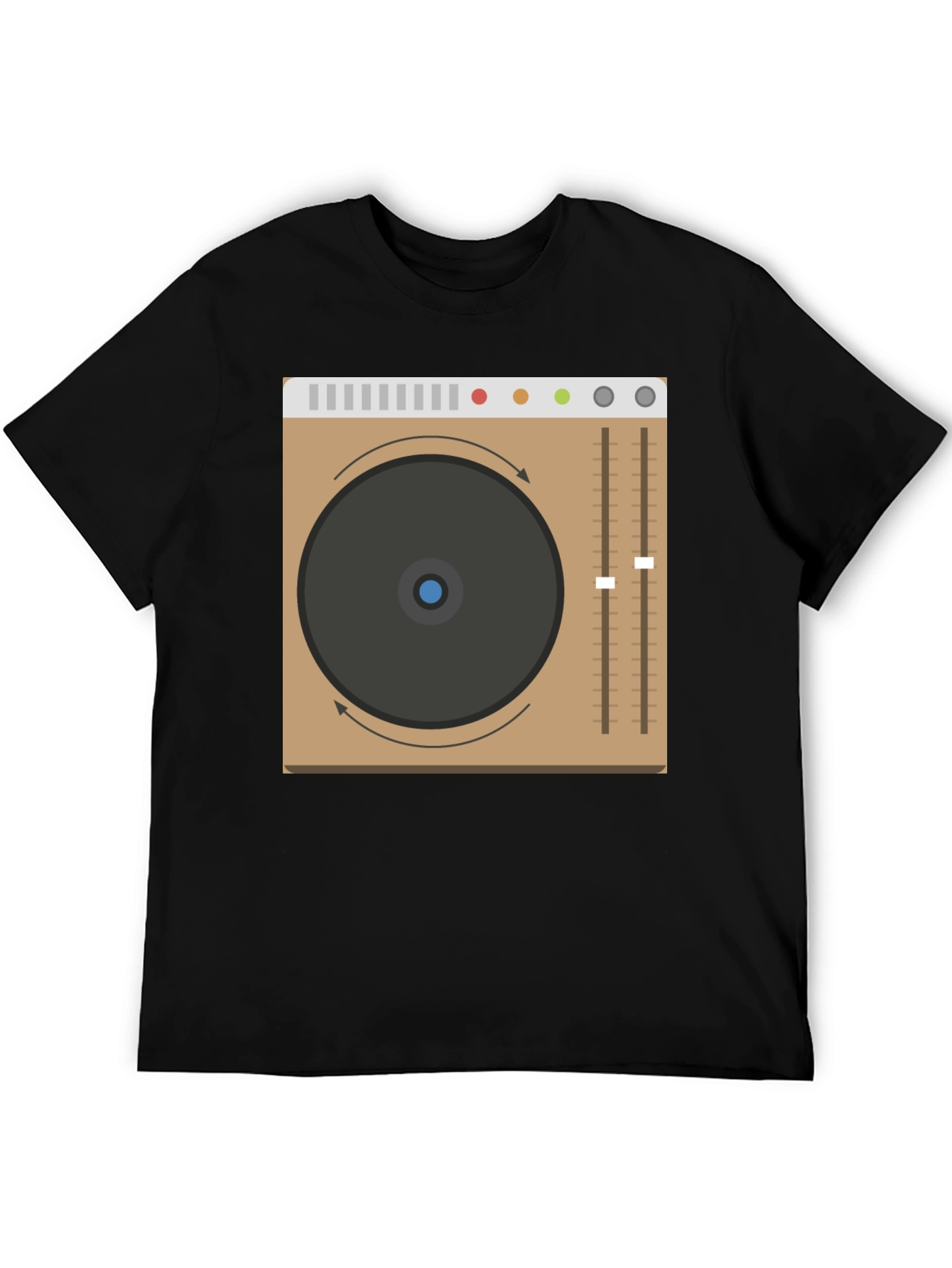 DJ Turntable Graphic Tee - Black Crew Neck