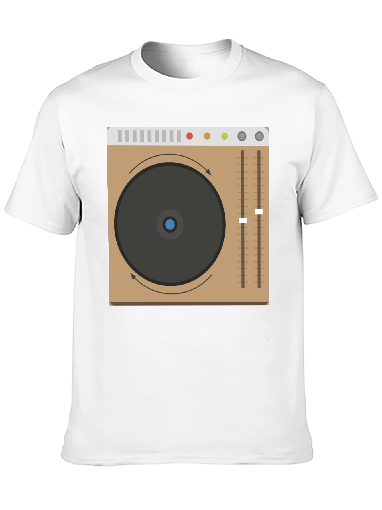 DJ Turntable Graphic Tee - Black Crew Neck