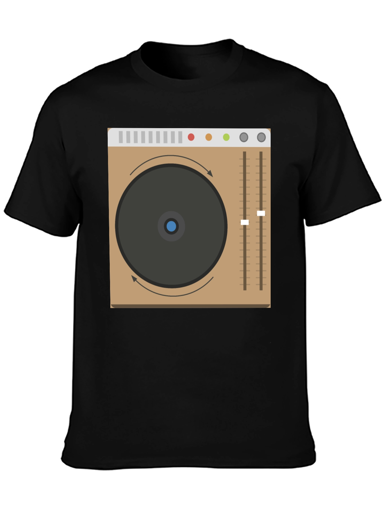 DJ Turntable Graphic Tee - Black Crew Neck