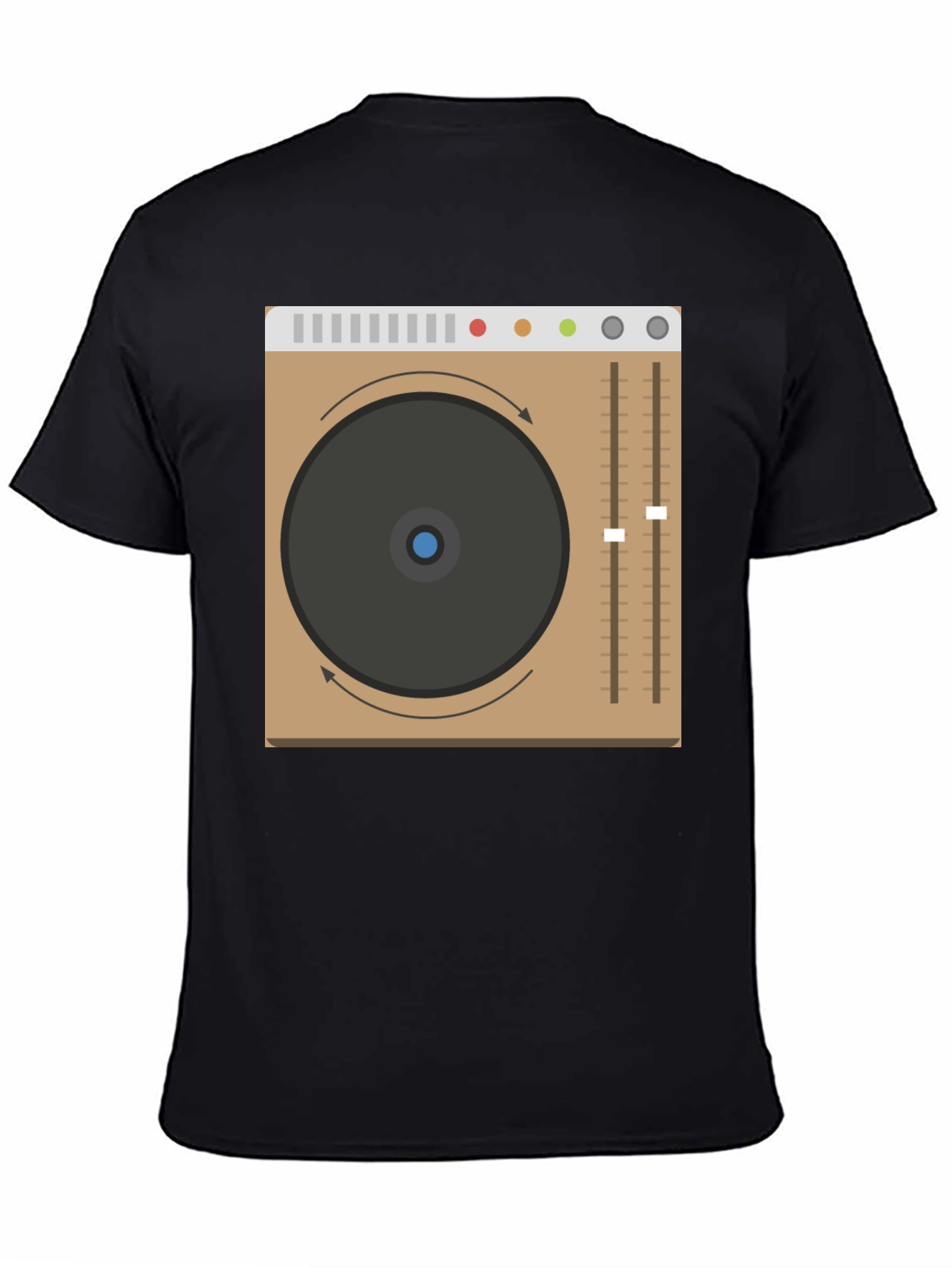DJ Turntable Graphic Tee - Black Crew Neck