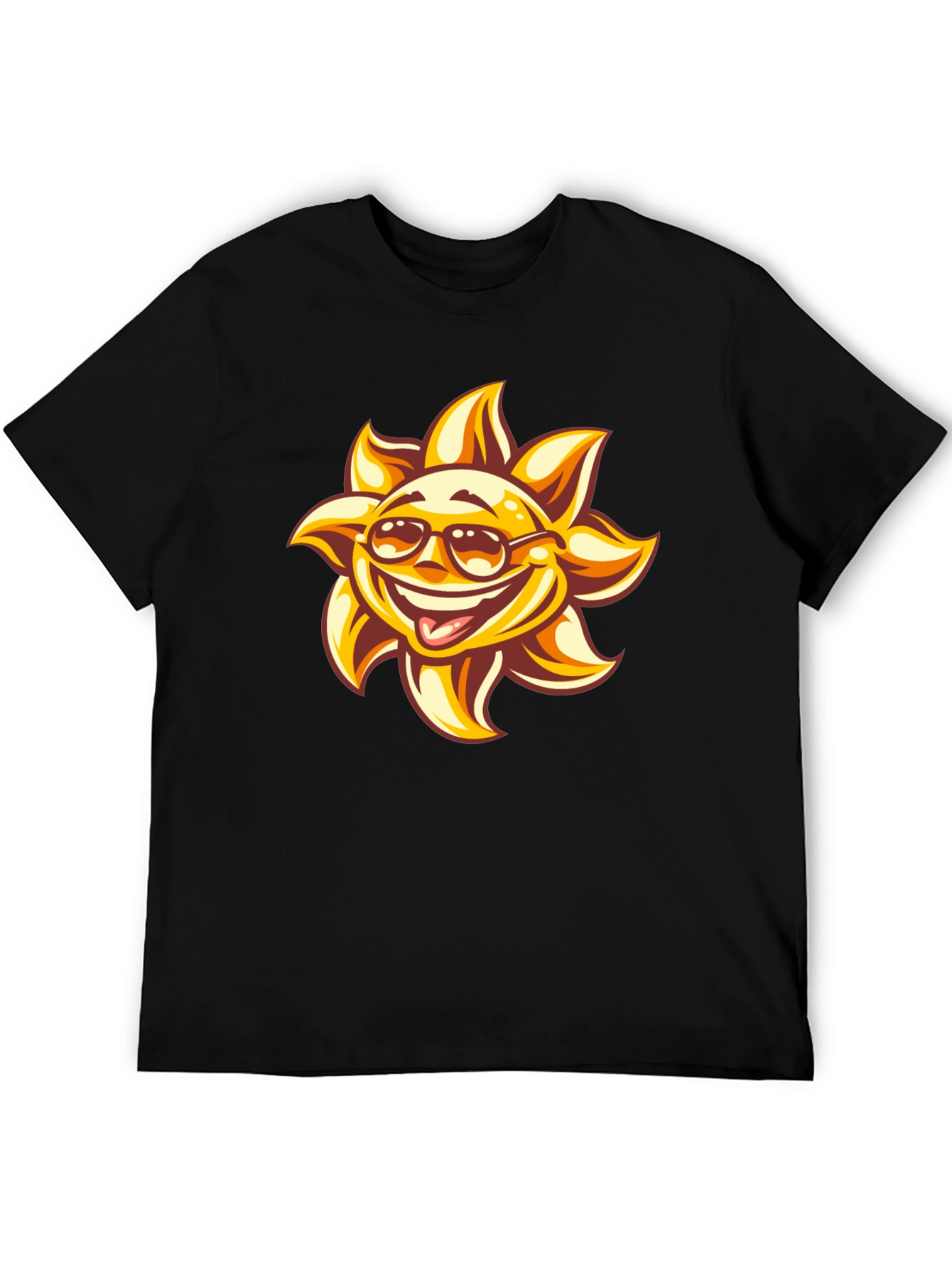 Smiling Sun Graphic Black T-Shirt