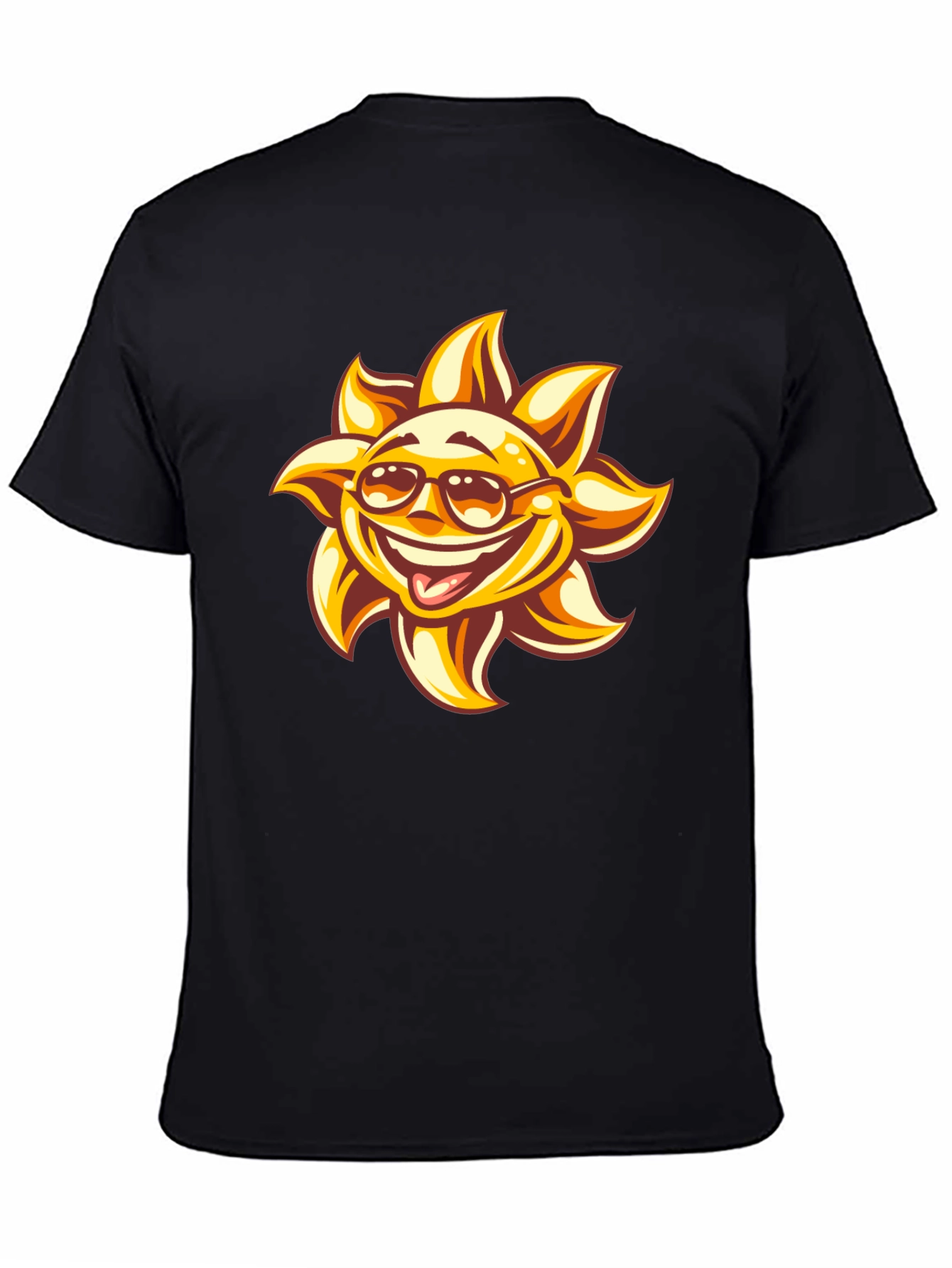 Smiling Sun Graphic Black T-Shirt