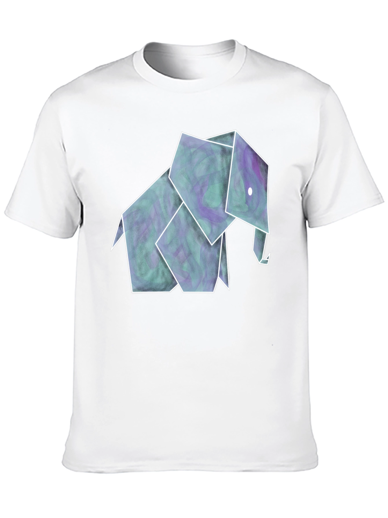 Origami Elephant Tee - Artistic Black Shirt