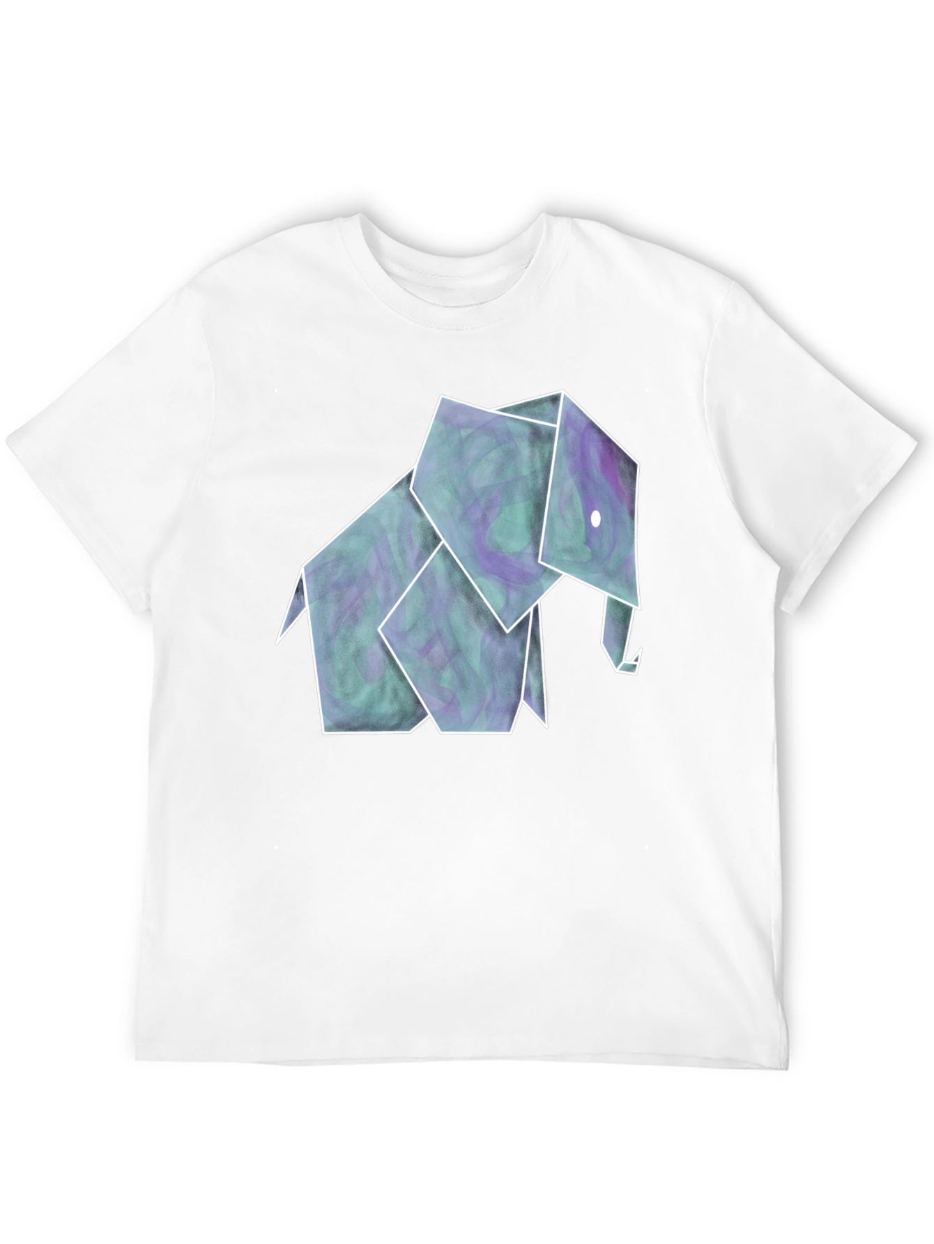 Origami Elephant Tee - Artistic Black Shirt