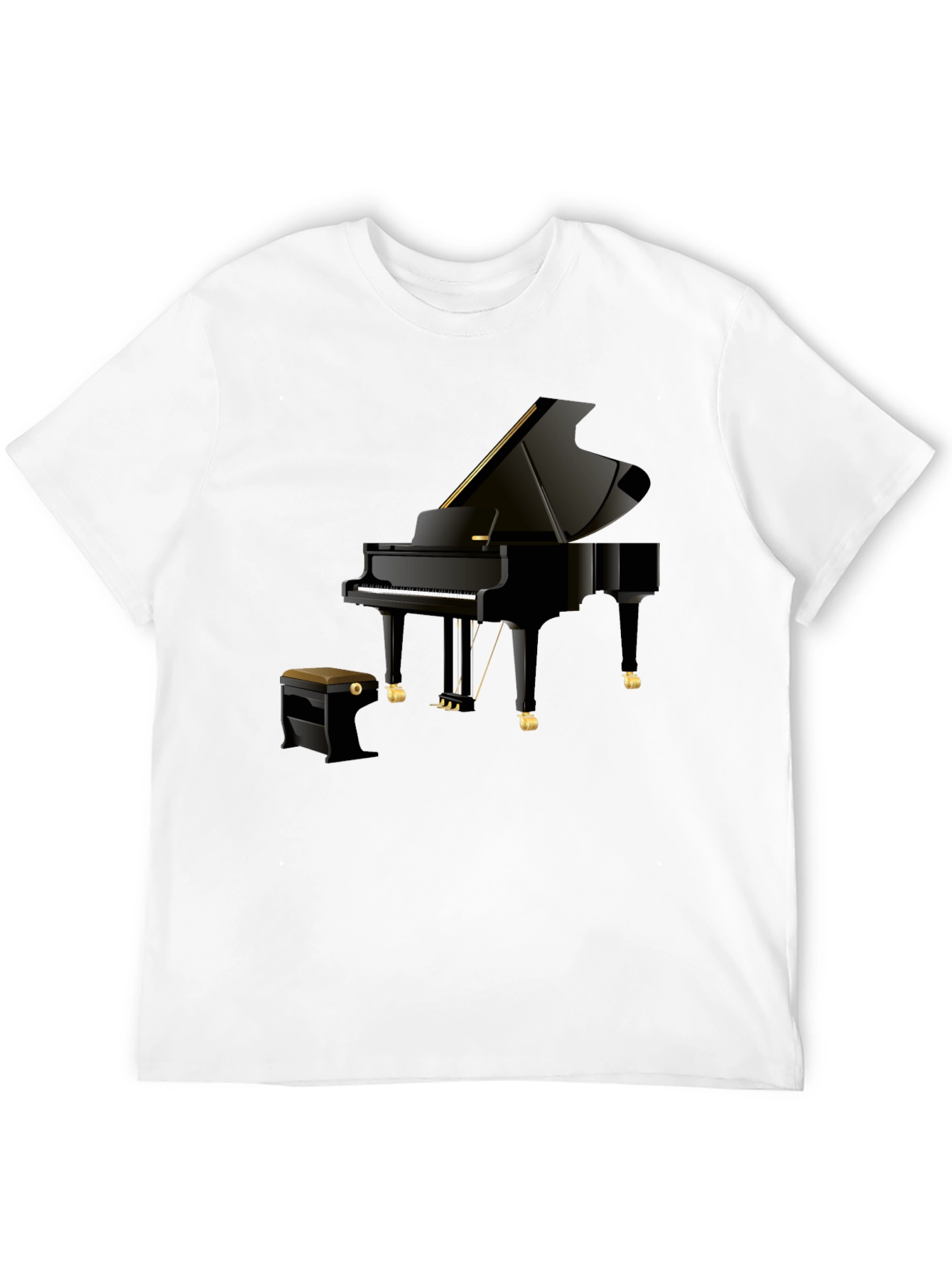 Piano Graphic Tee - Musicians Black Cotton T-Shirt