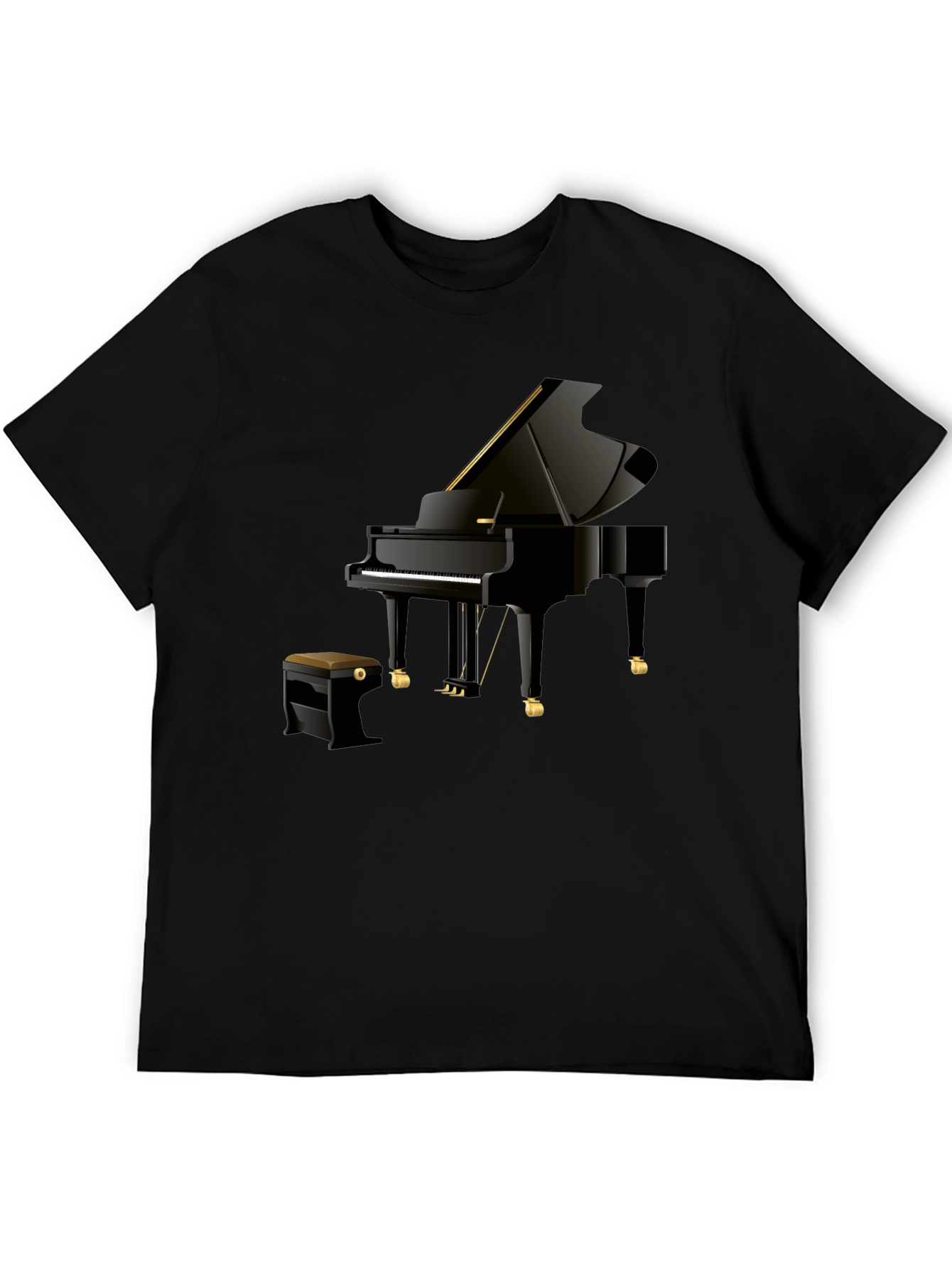 Piano Graphic Tee - Musicians Black Cotton T-Shirt