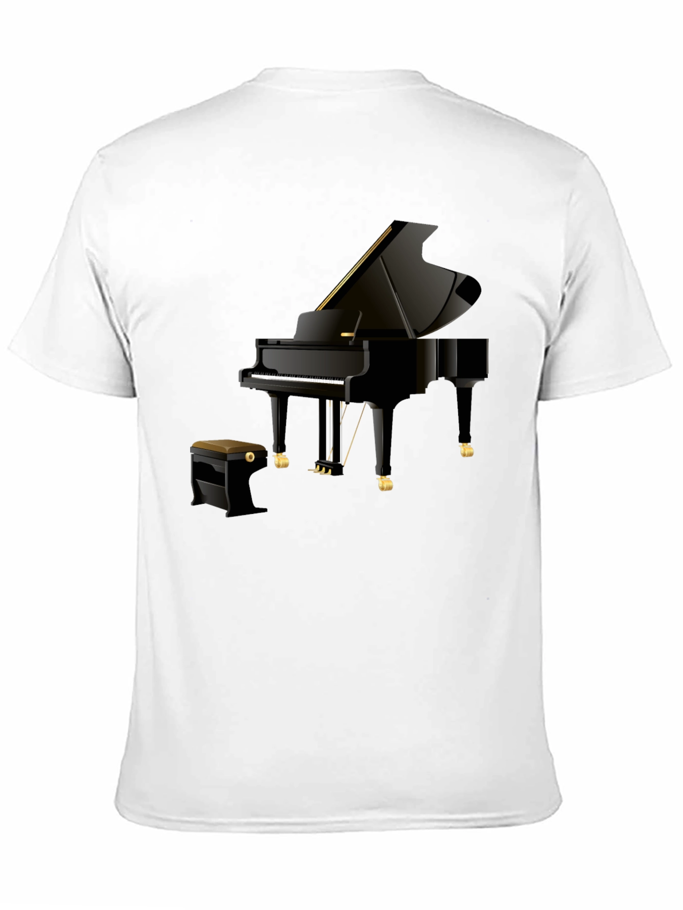 Piano Graphic Tee - Musicians Black Cotton T-Shirt