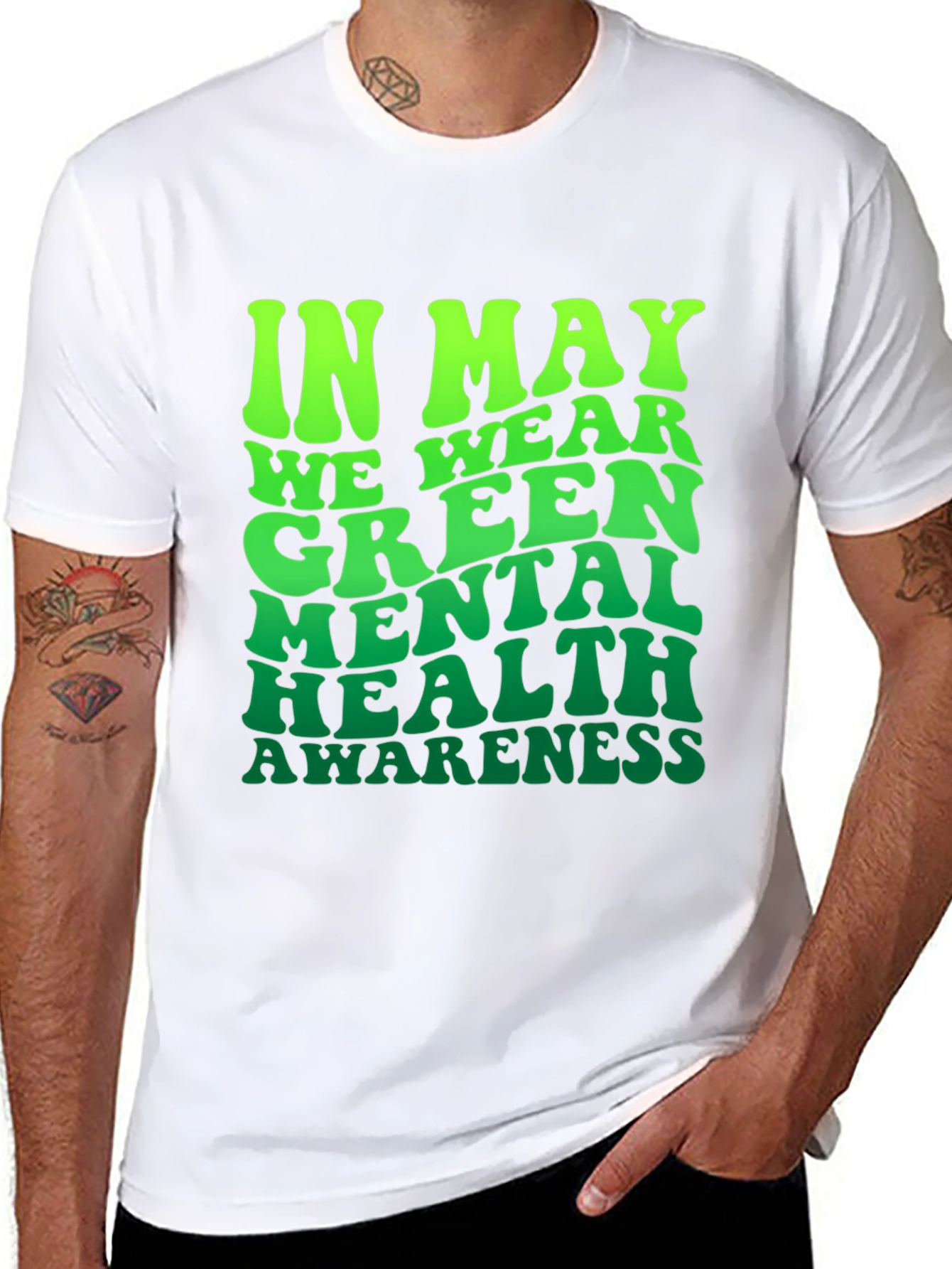 Mental Health Awareness Green Ribbon T-Shirt