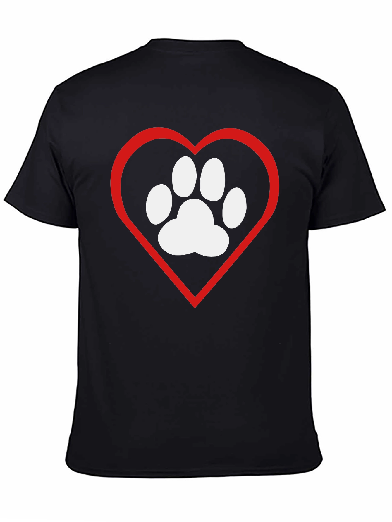 Dog Paw Heart T-Shirt - Pet Lover Tee