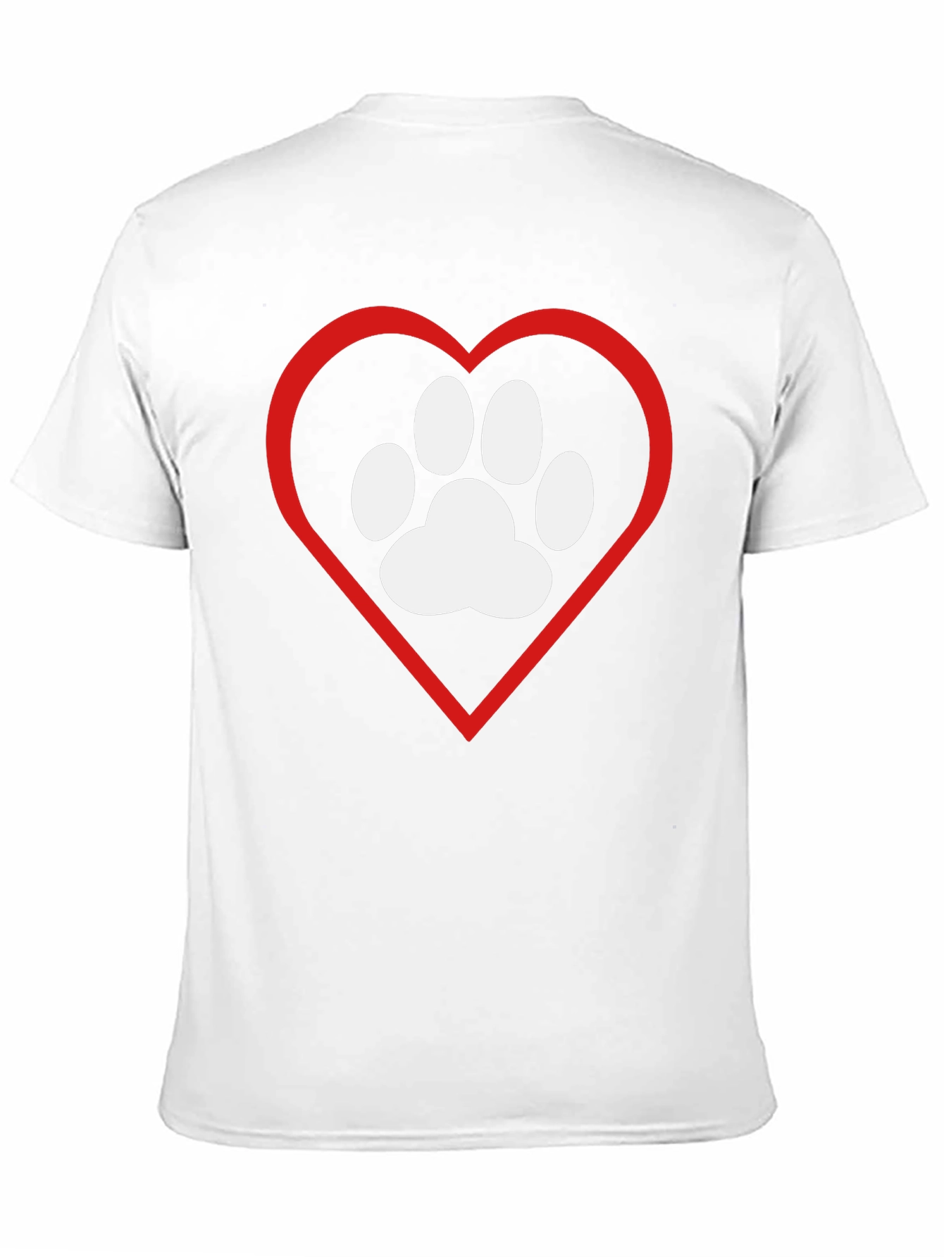 Dog Paw Heart T-Shirt - Pet Lover Tee