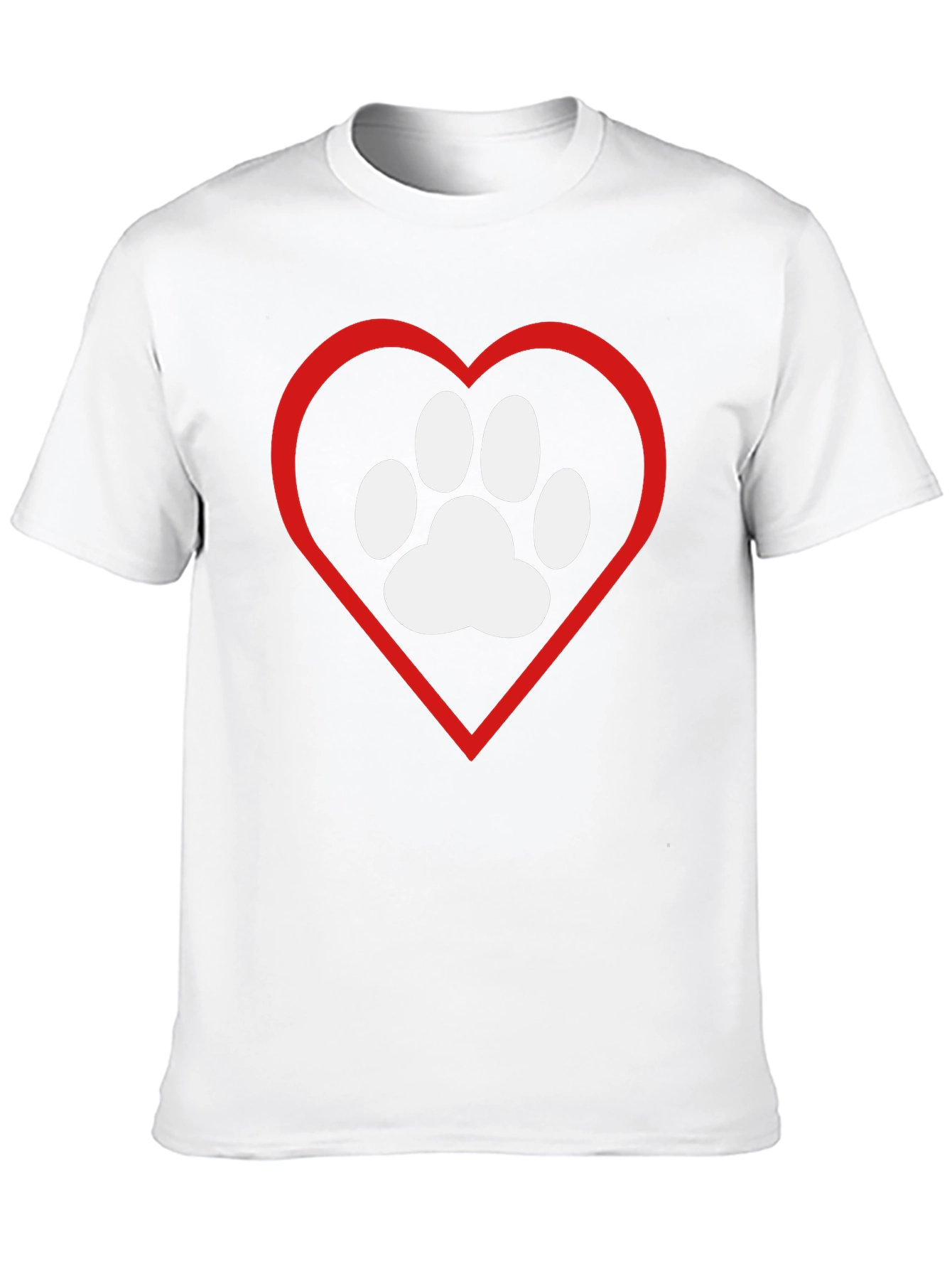Dog Paw Heart T-Shirt - Pet Lover Tee